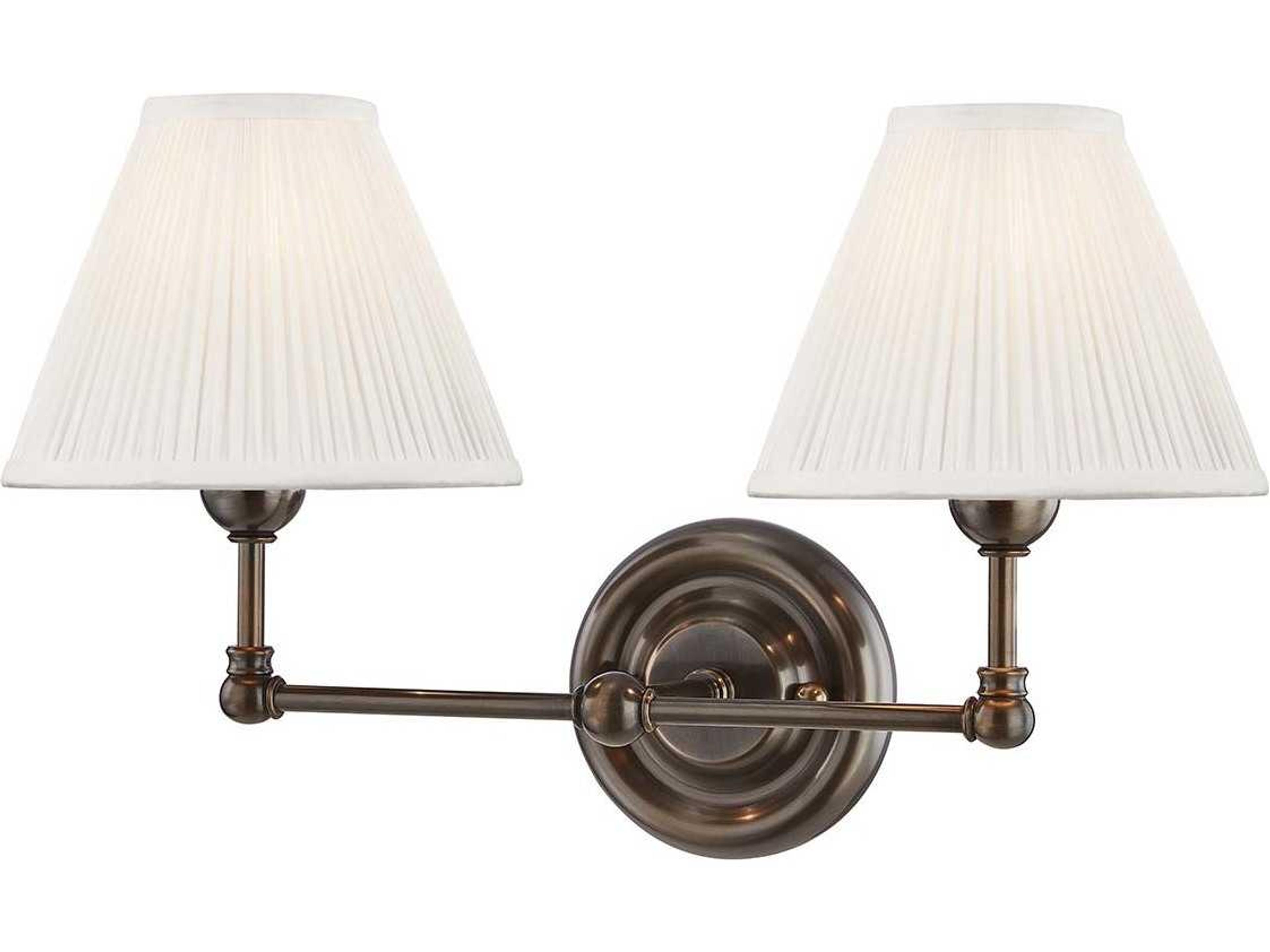 Classic 2-Light Distressed Bronze Vanity Light