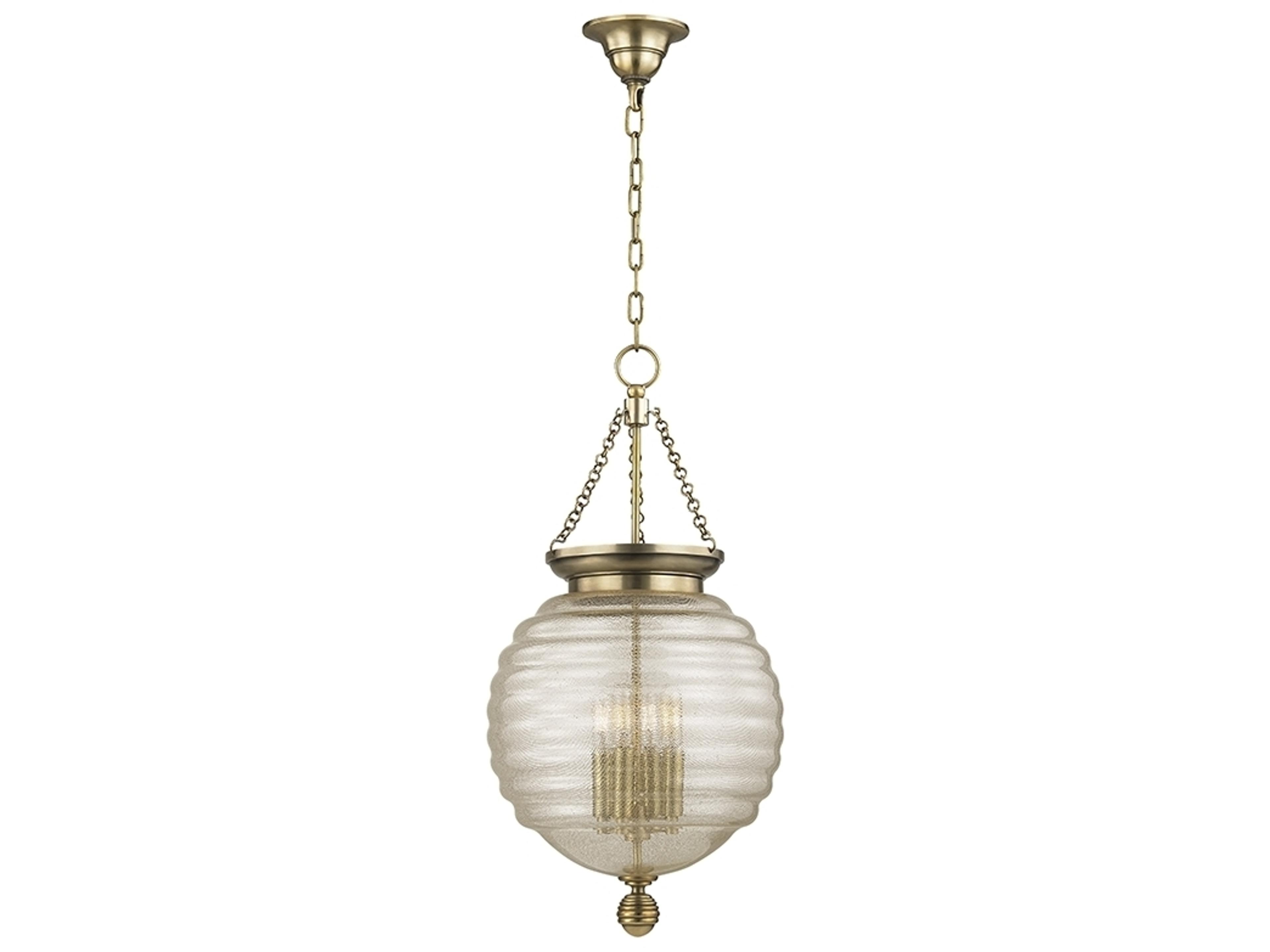 Coolidge 4-Light Aged Brass Clear Glass Round Pendant
