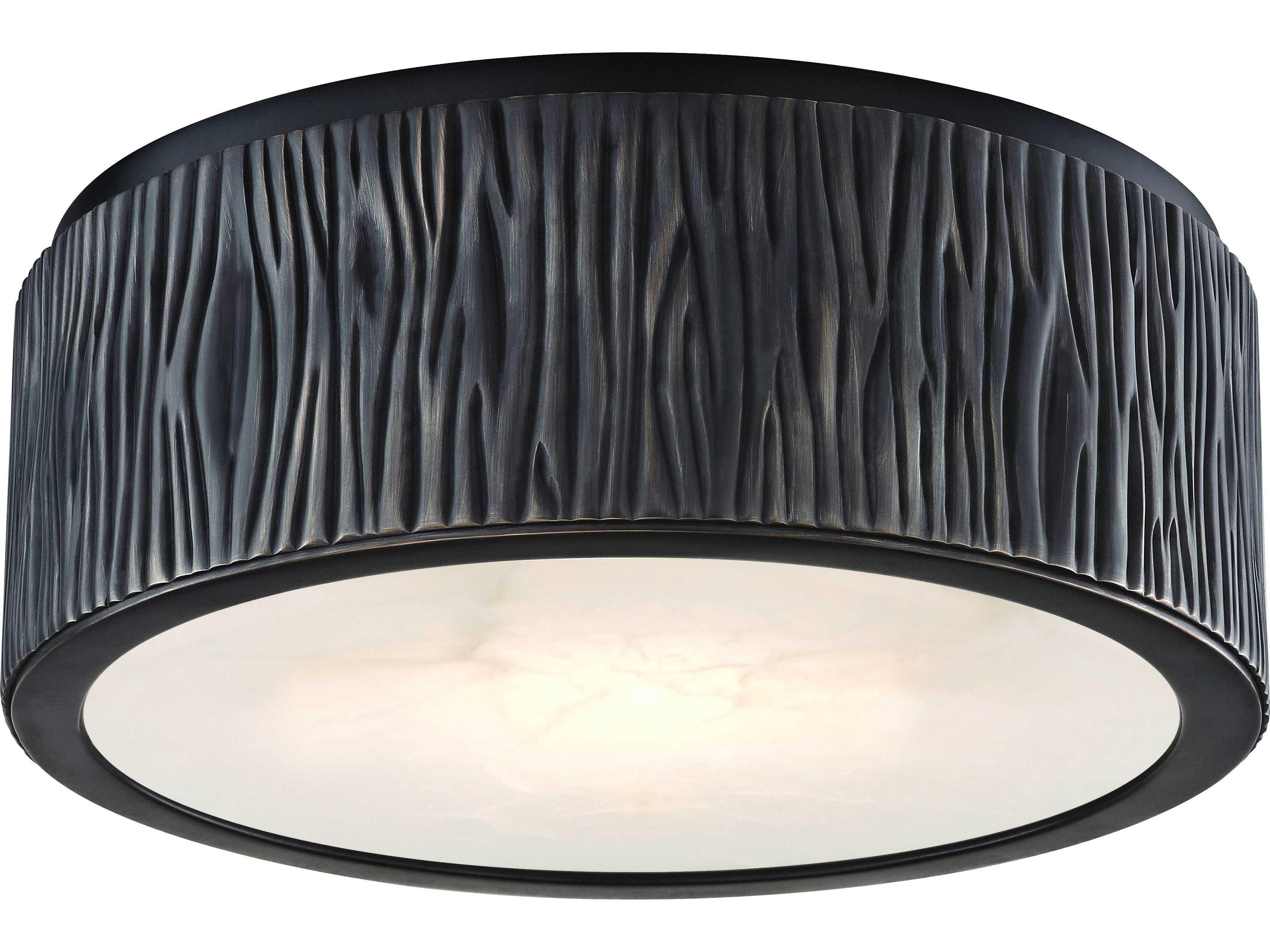 Hudson Valley Crispin 1-Light Old Bronze White LED Drum Flush Mount