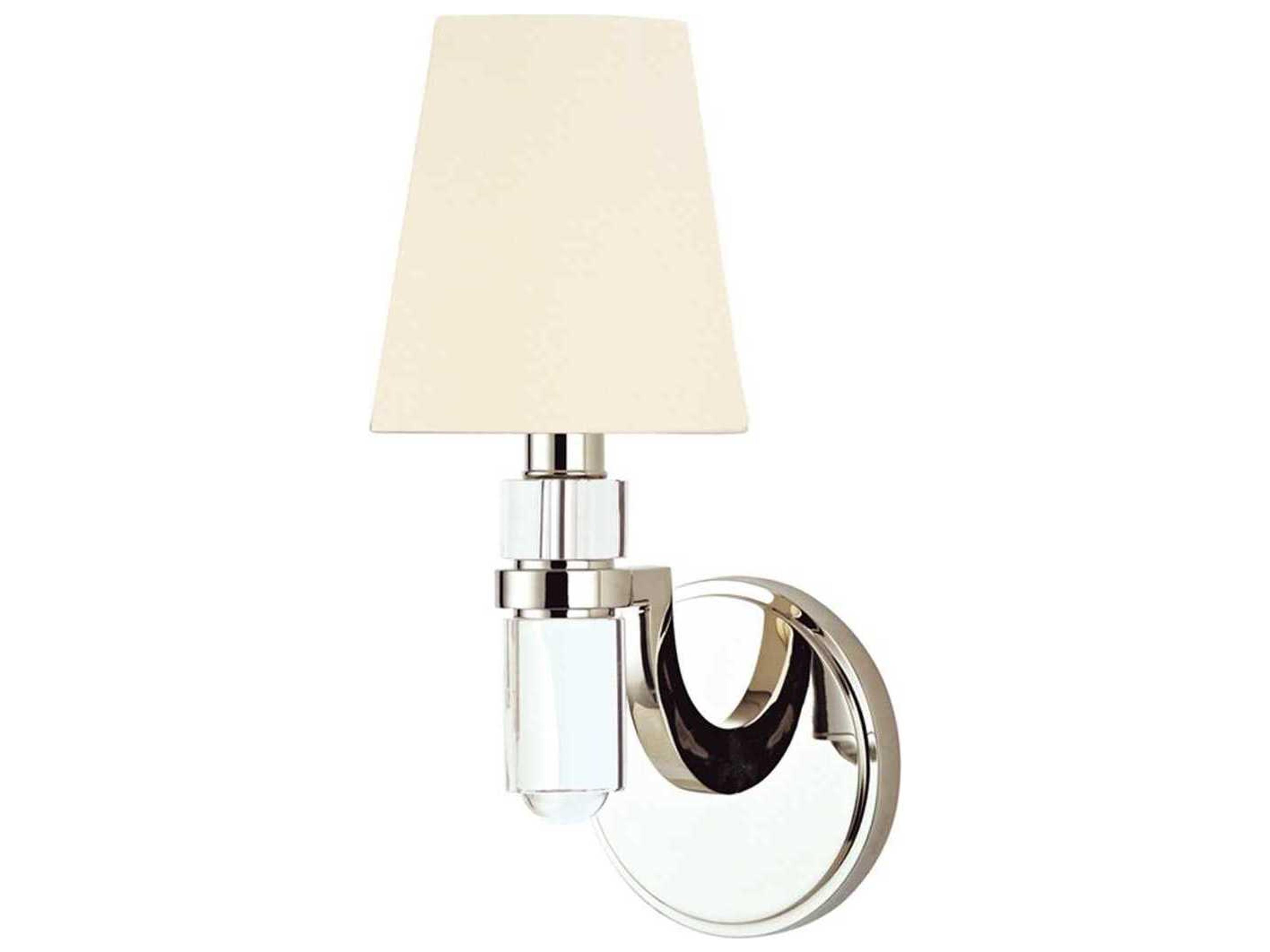 Dayton 1-Light Polished Nickel White Crystal Wall Sconce