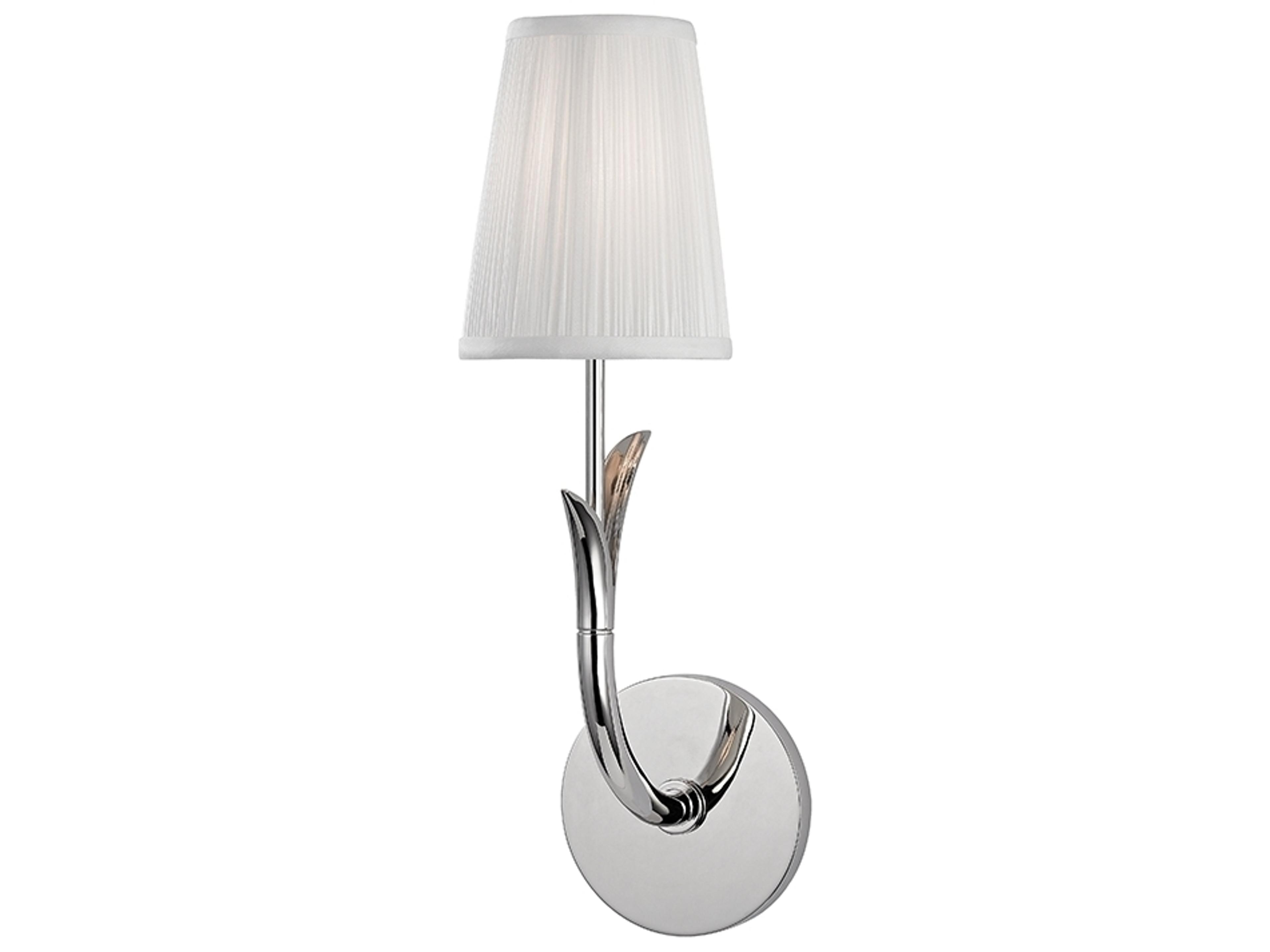 Deering 1-Light Polished Nickel White Wall Sconce