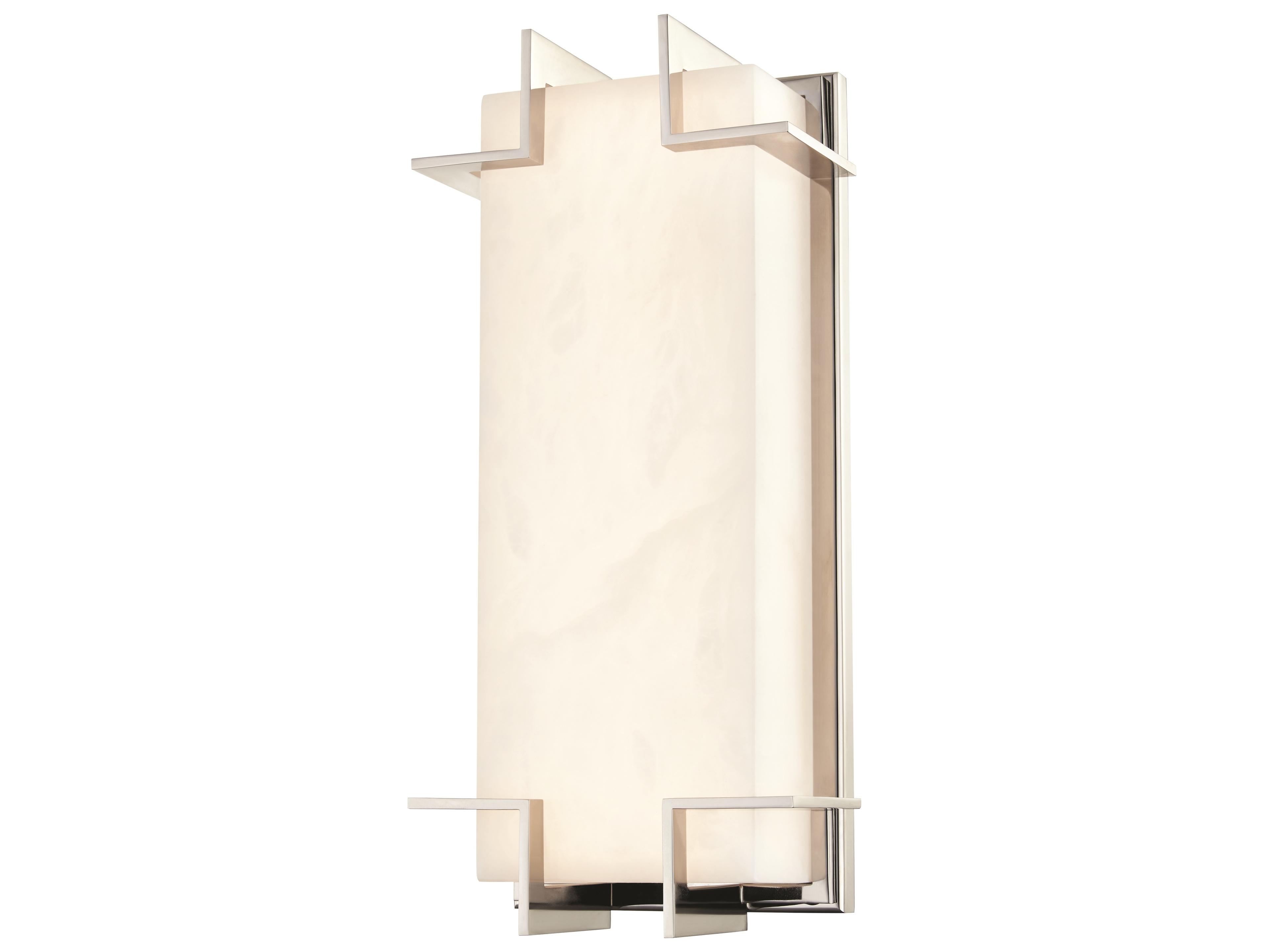 Delmar 1-Light Polished Nickel Off White LED Wall Sconce