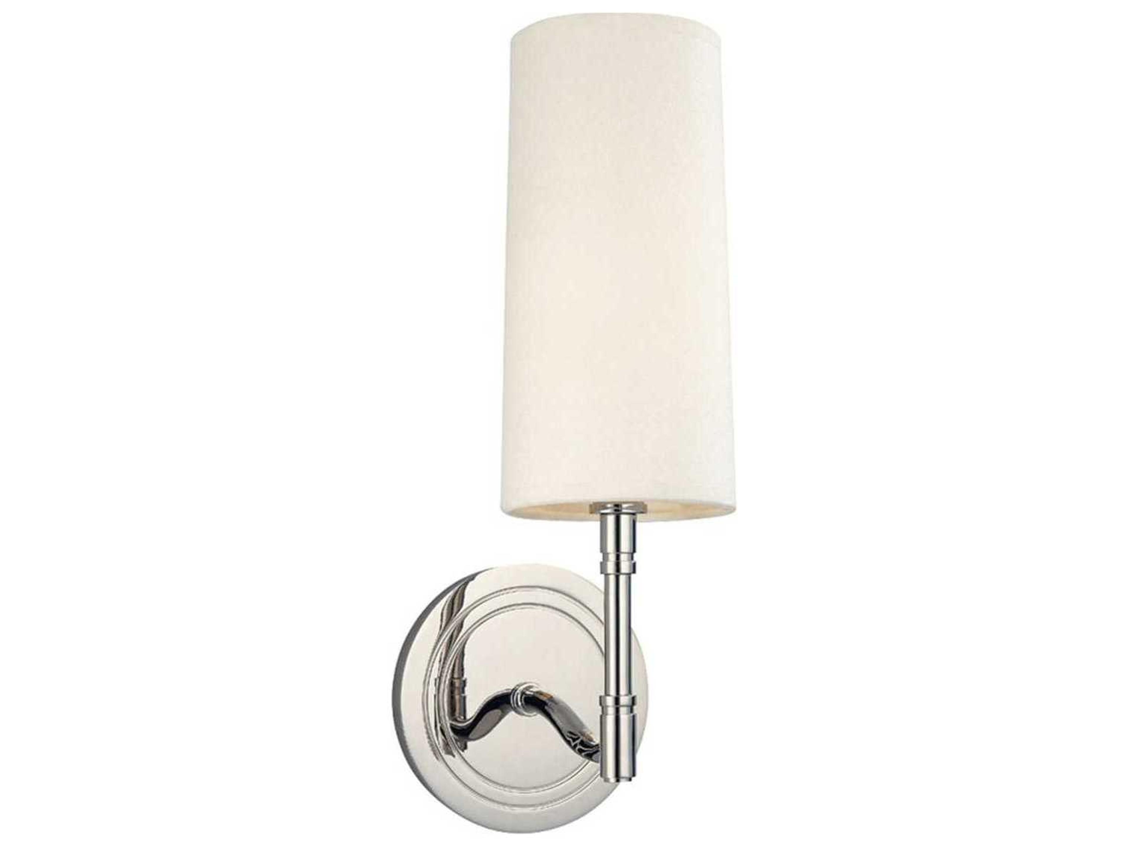 Dillon 1-Light Polished Nickel Off White Wall Sconce