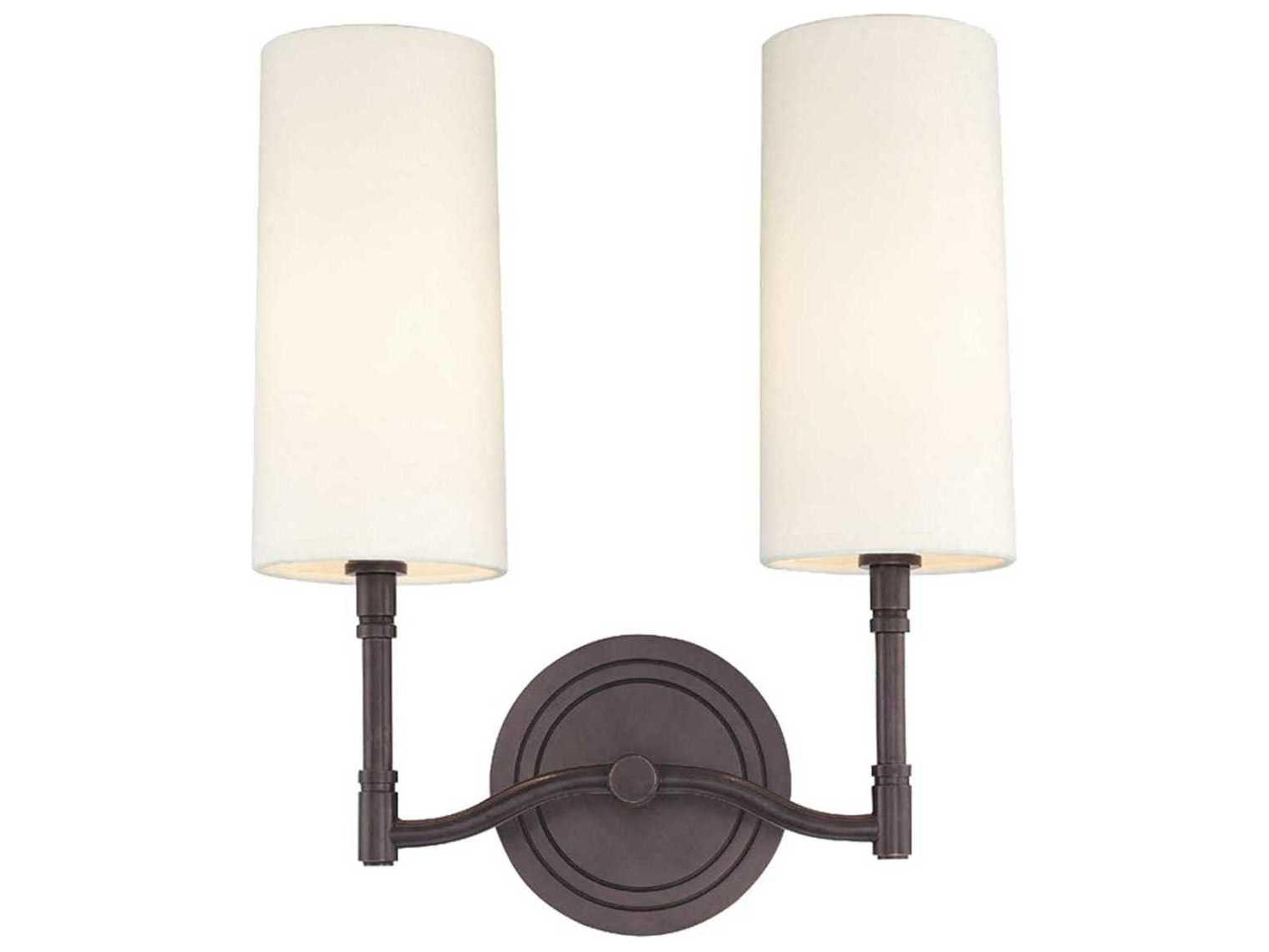 Hudson Valley Dillon 2-Light Old Bronze Off White Wall Sconce