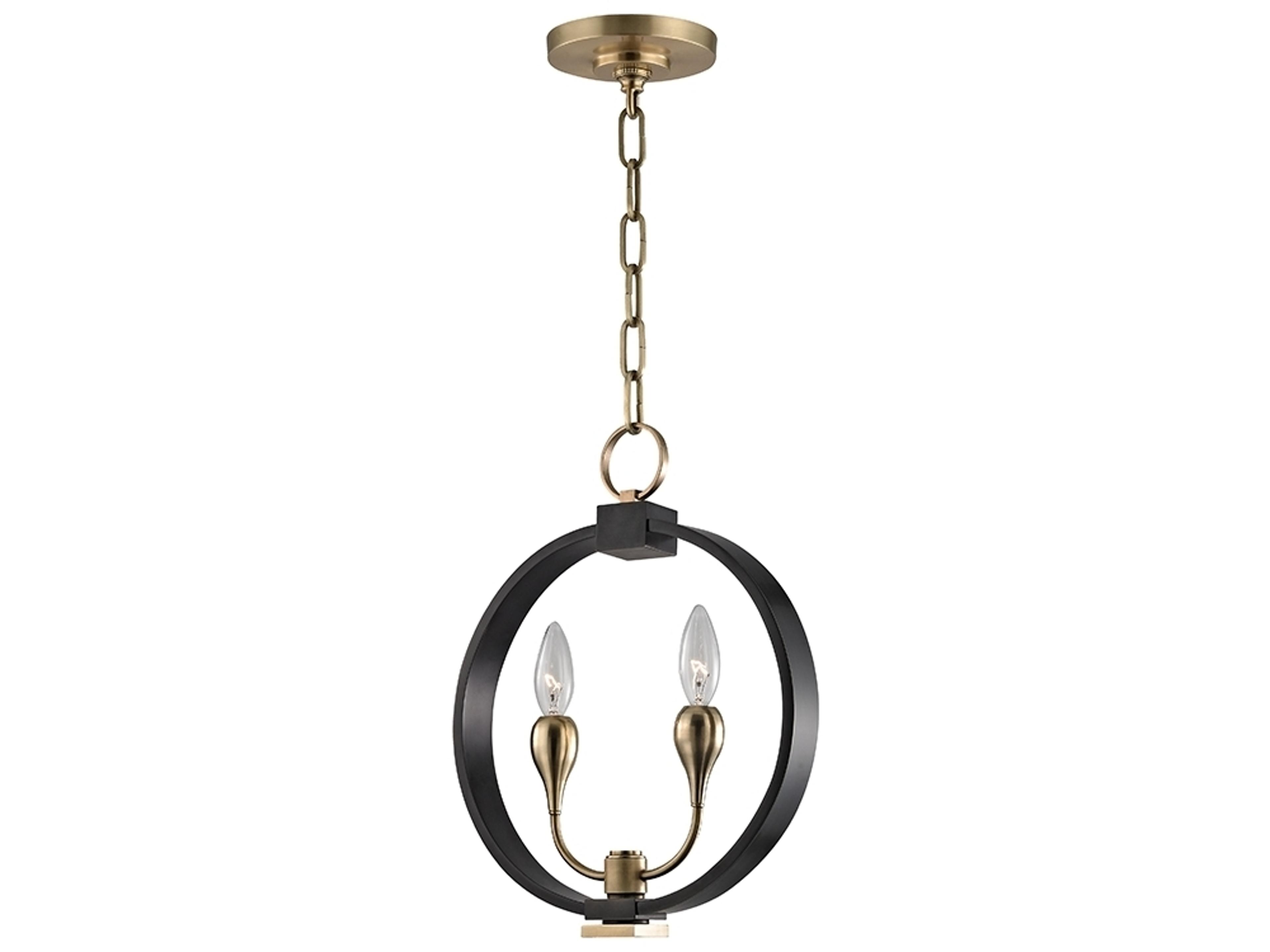Dresden 2-Light Aged Old Bronze Candelabra Round Chandelier