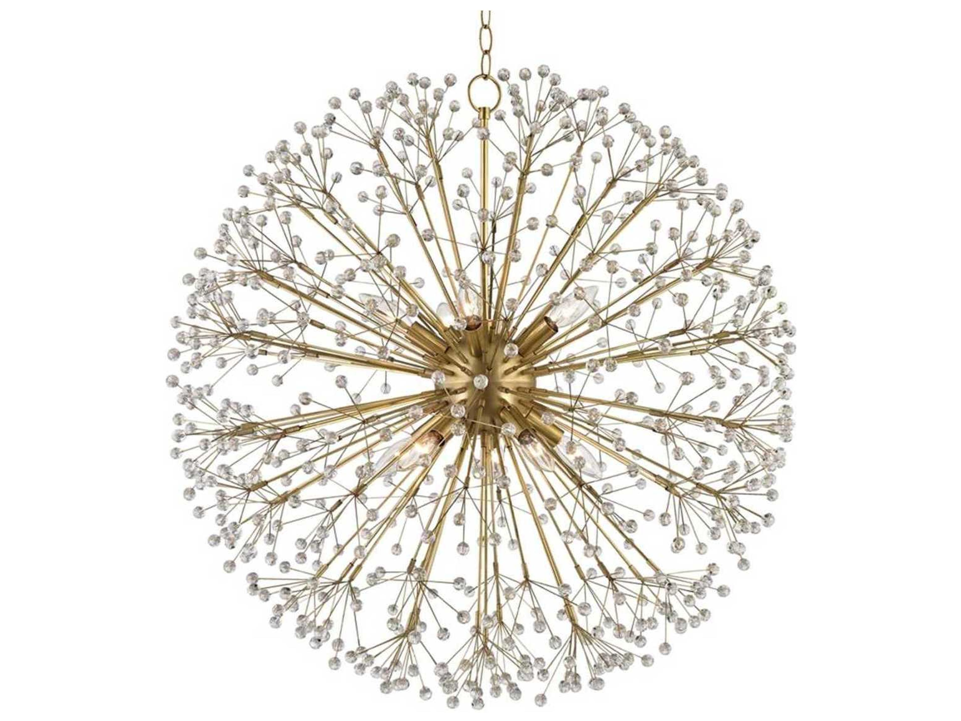 Dunkirk Chandelier Aged Brass Crystal Statement Light