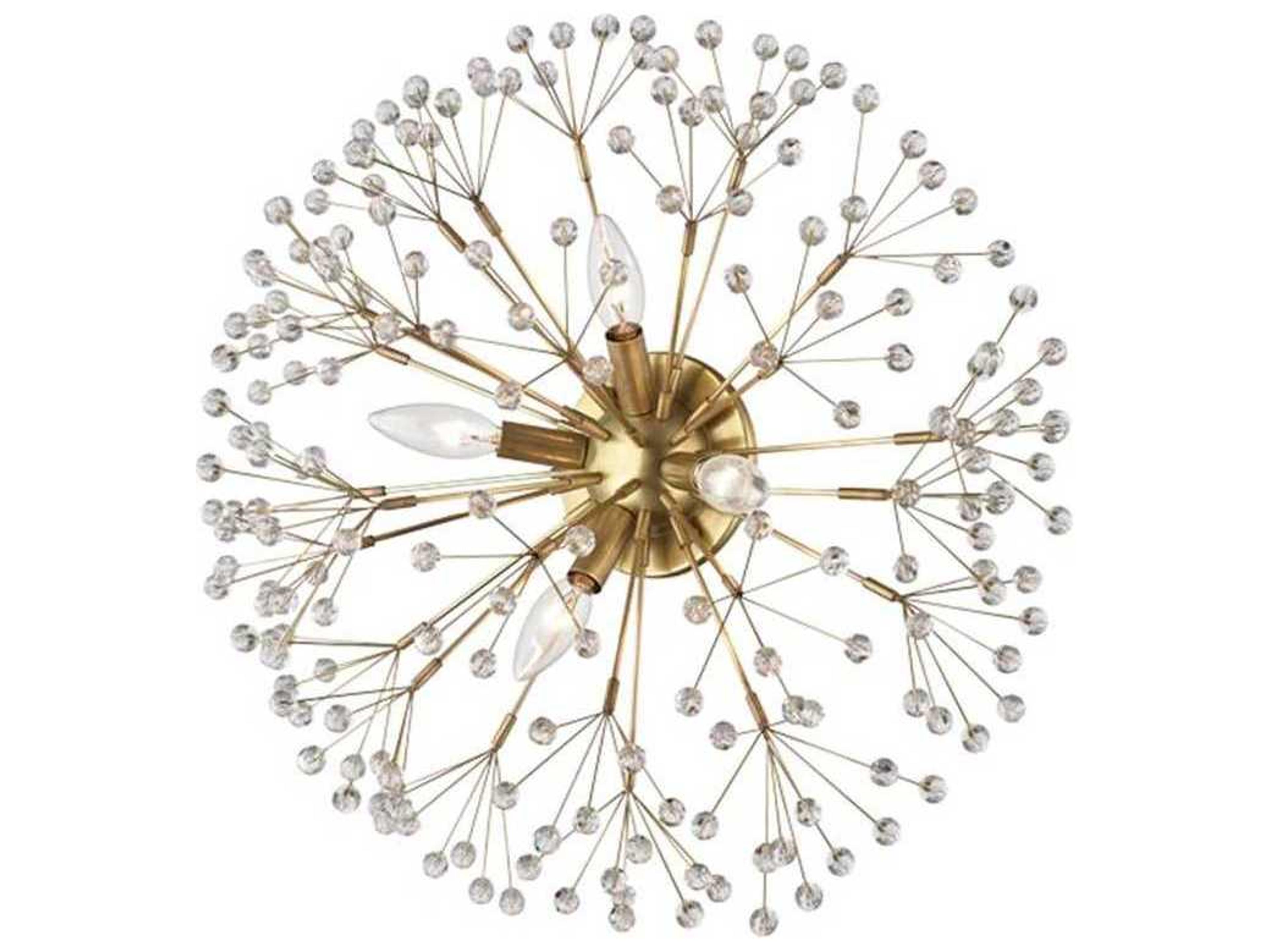 Hudson Valley Dunkirk 4-Light Aged Brass Crystal Wall Sconce