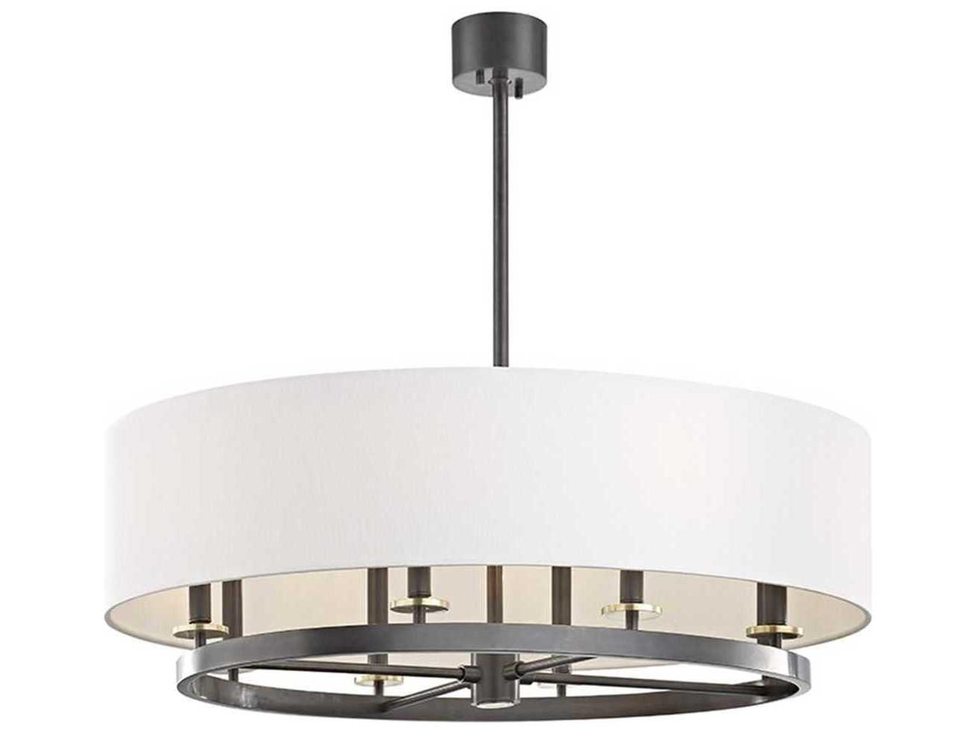 Hudson Valley Durham 8-Light Aged Old Bronze Off White Candelabra Drum Chandelier