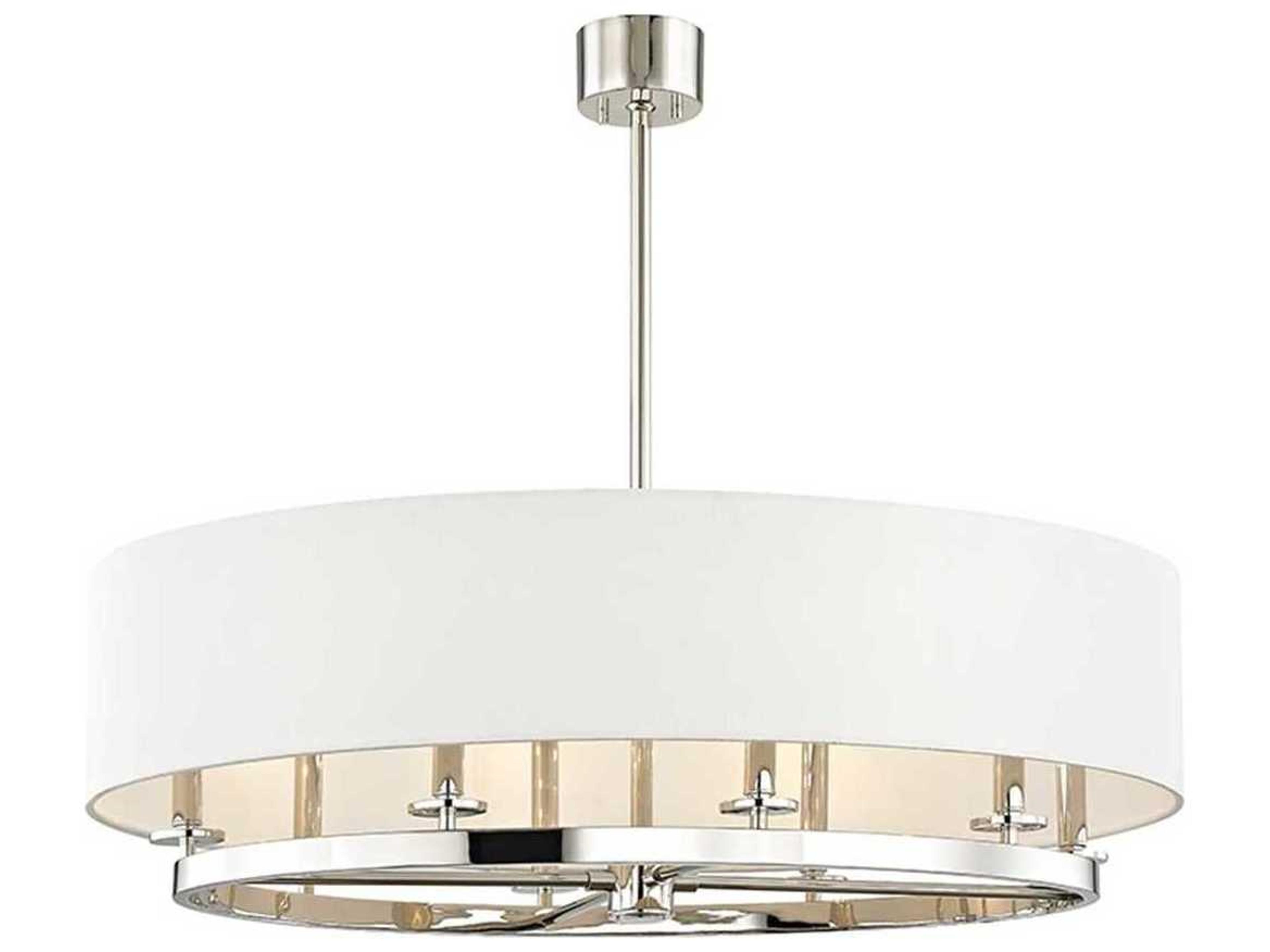 Durham 8-Light Polished Nickel Off White Candelabra Drum Chandelier
