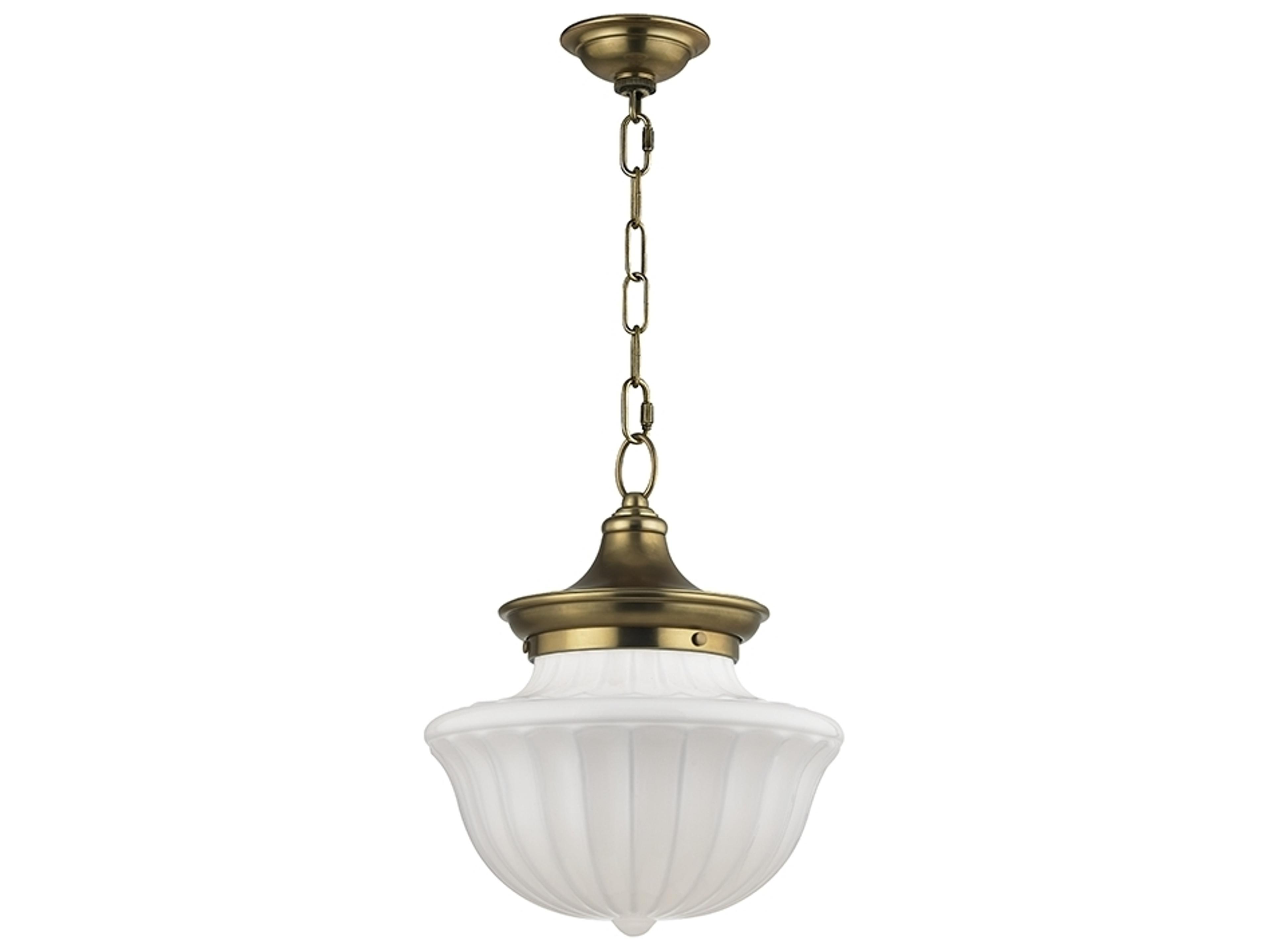 Dutchess 1-Light Aged Brass White Glass Mini Pendant