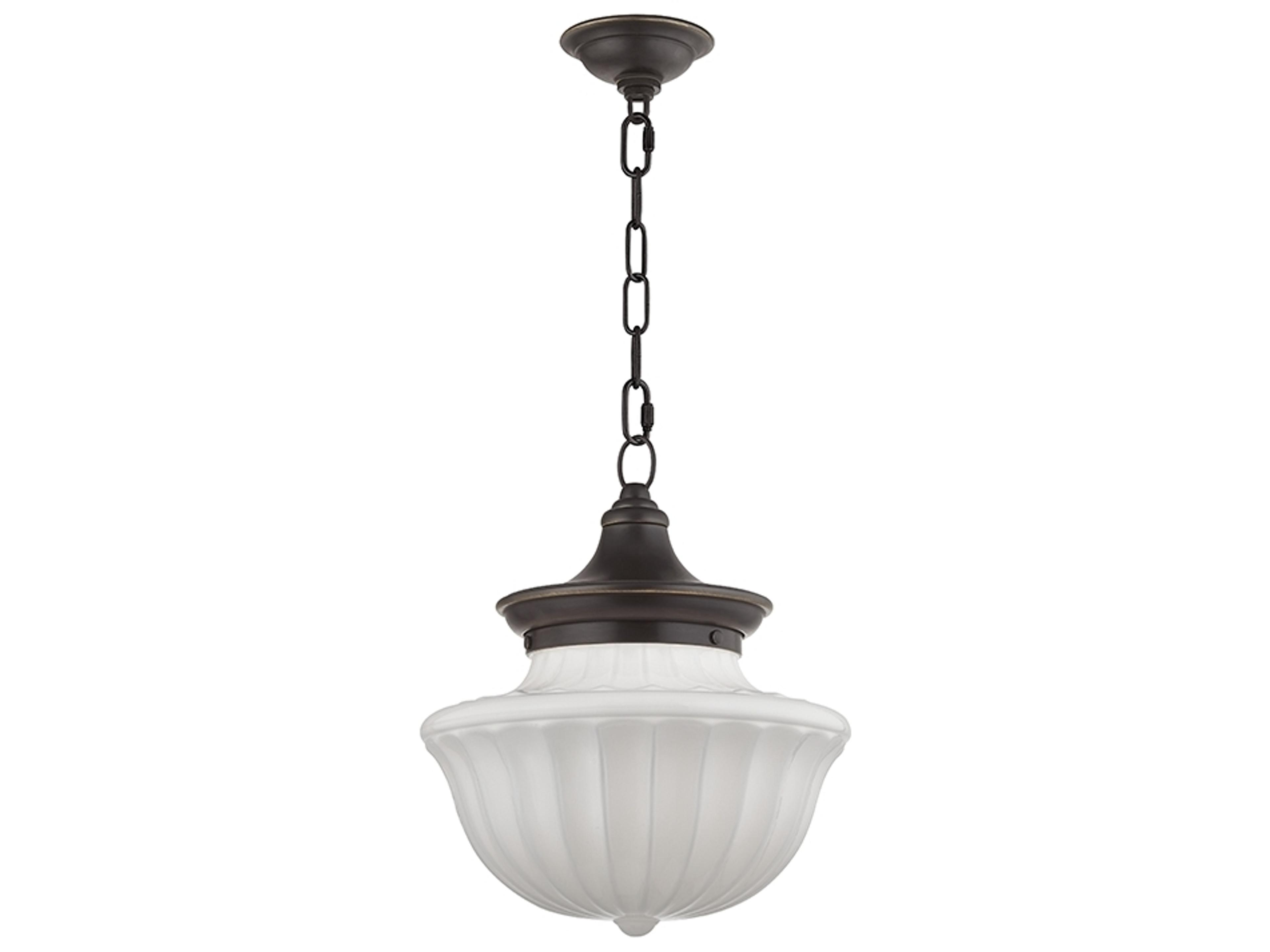 Dutchess 1-Light Old Bronze White Glass Mini Pendant