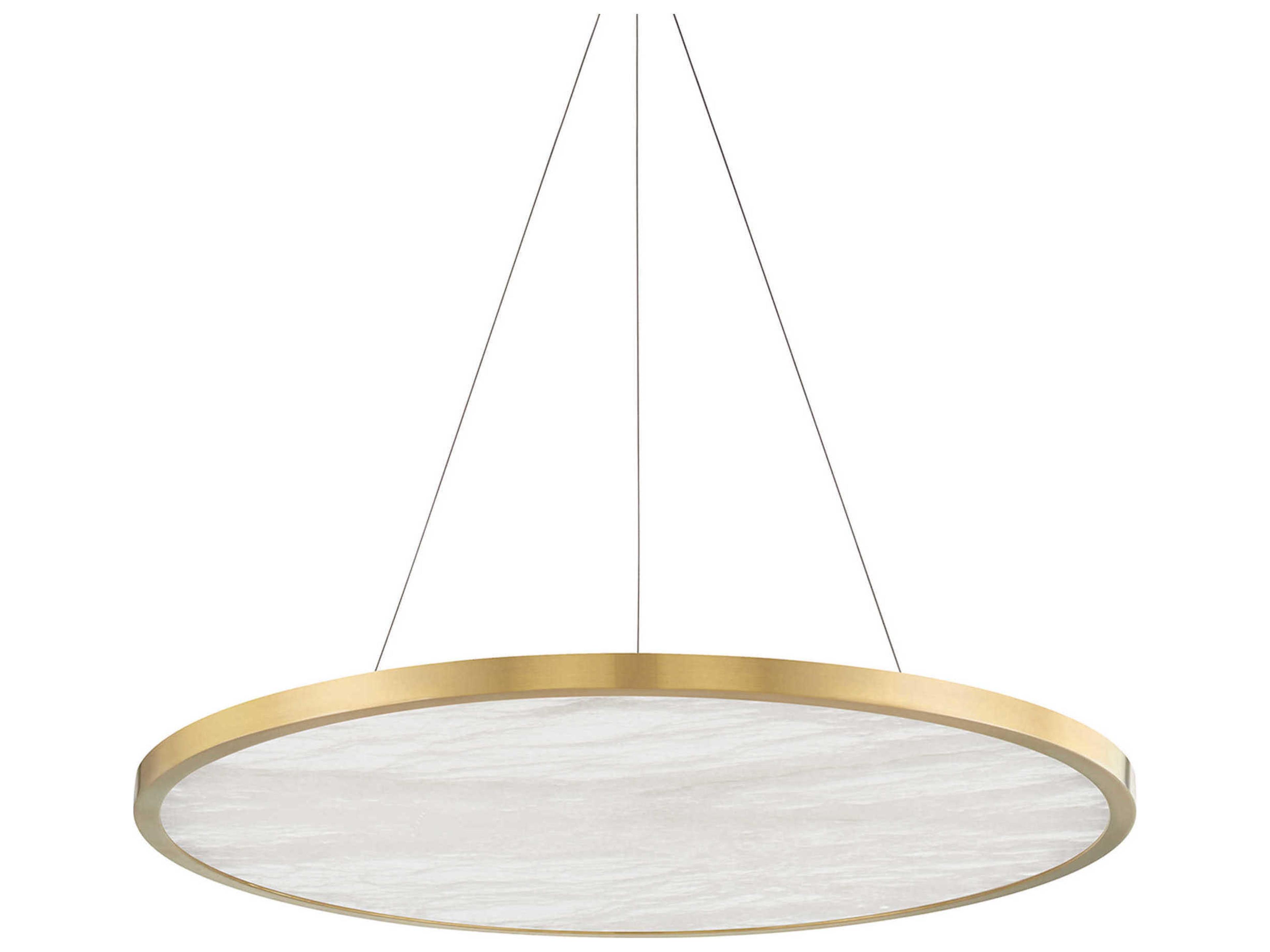 Eastport 1-Light Aged Brass Glass LED Round Pendant
