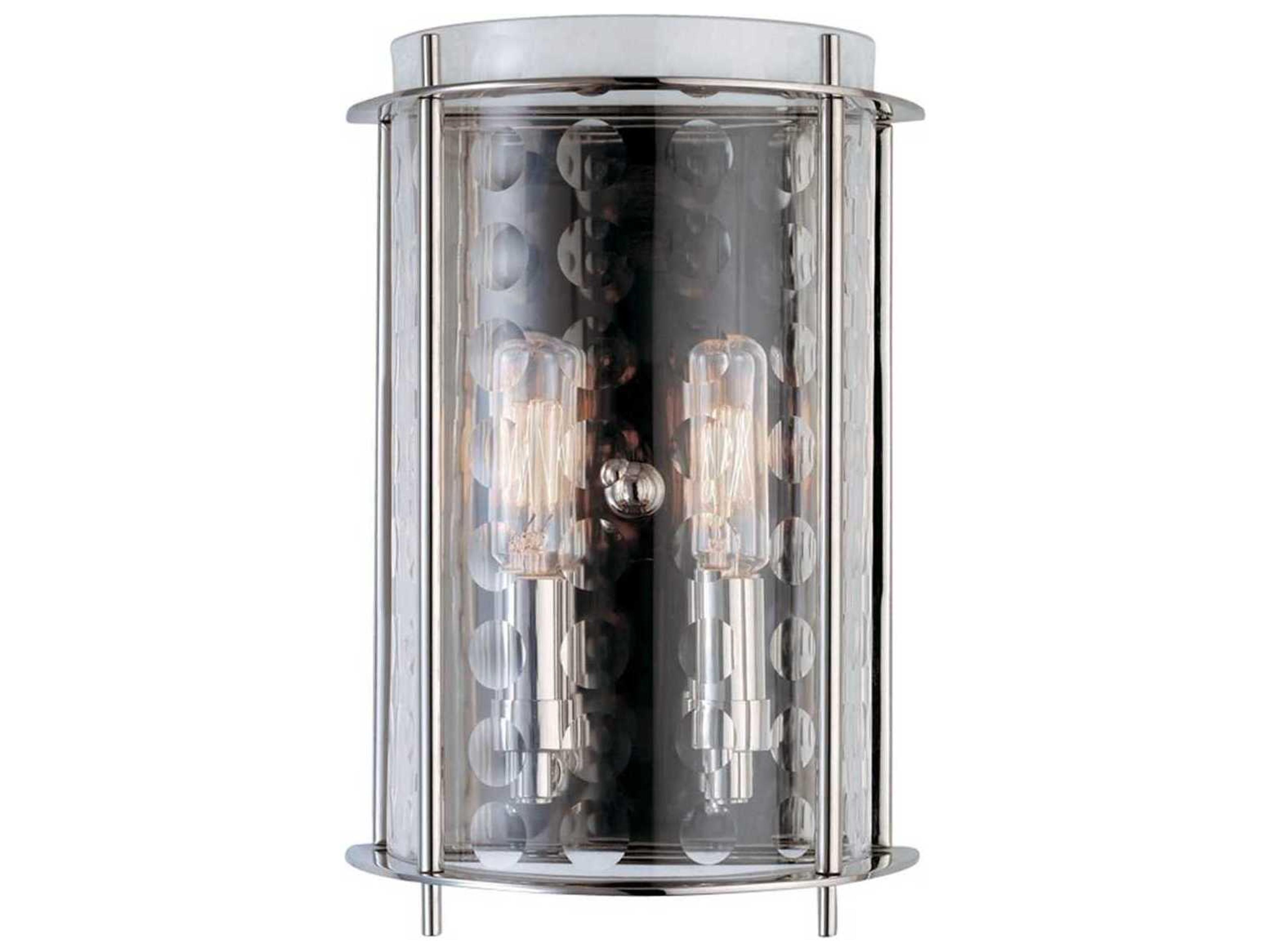Esopus 2-Light Polished Nickel Clear Glass Wall Sconce