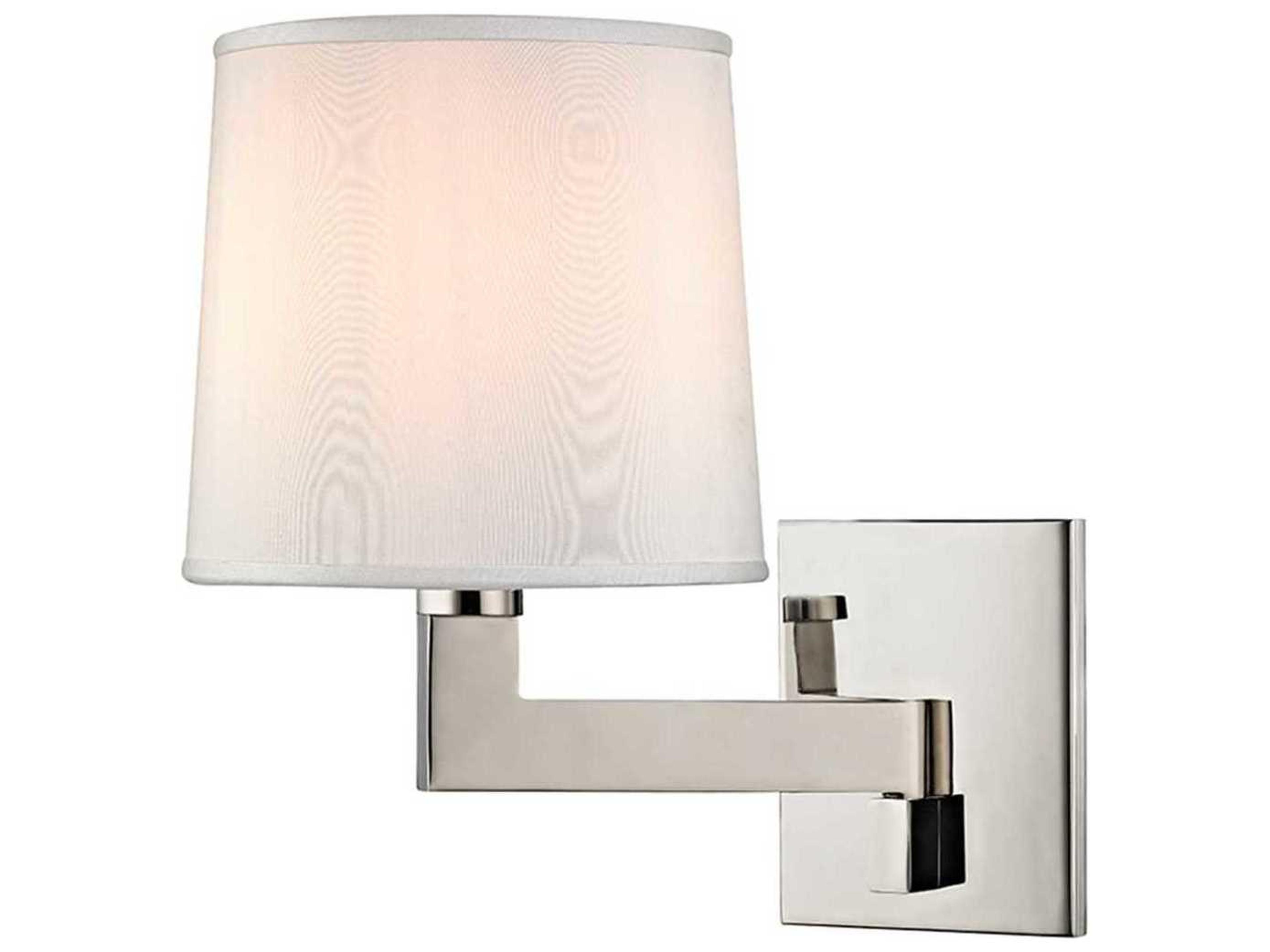 Fairport 1-Light Polished Nickel White Wall Sconce