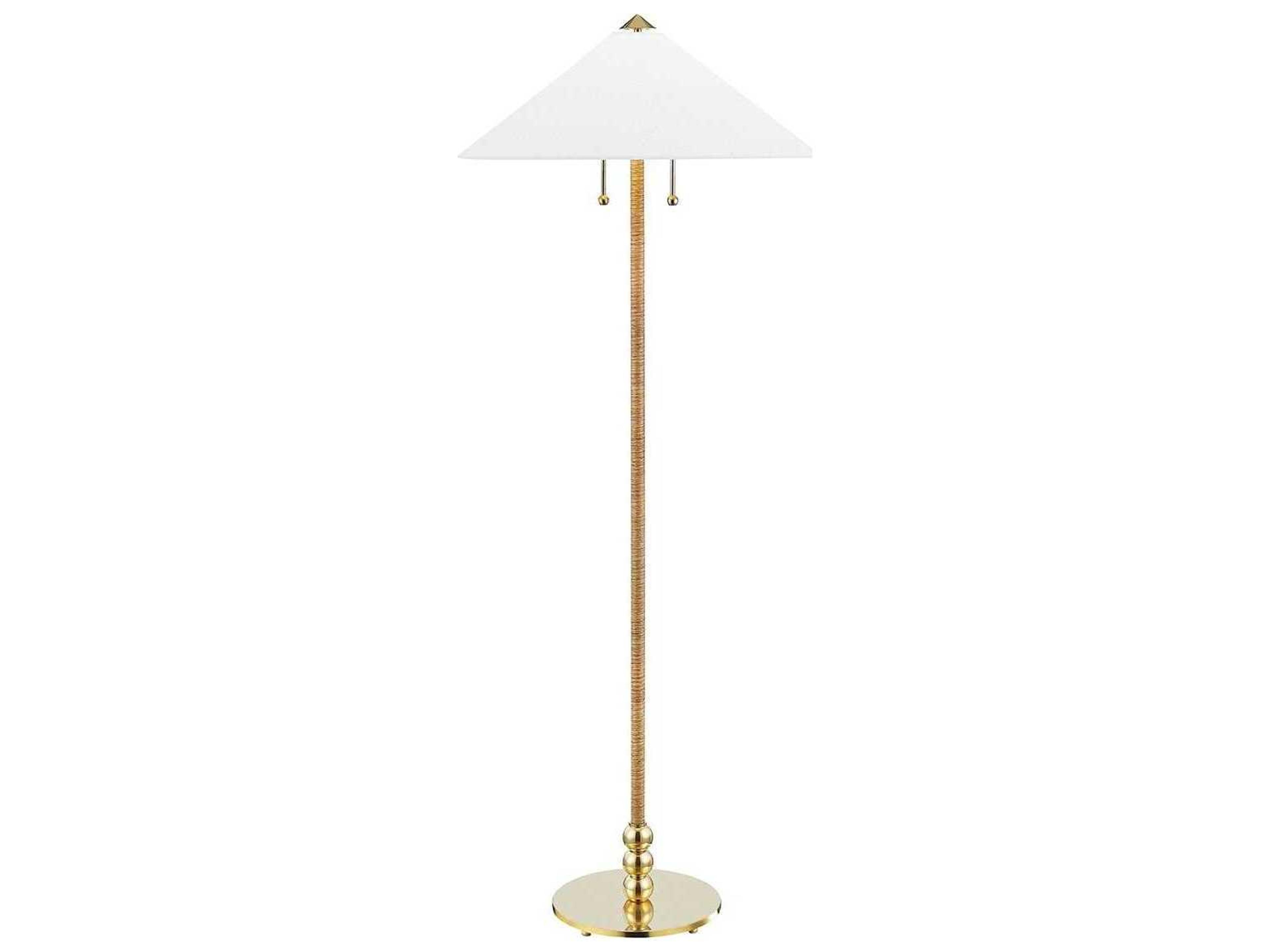 Flare Aged Brass Floor Lamp