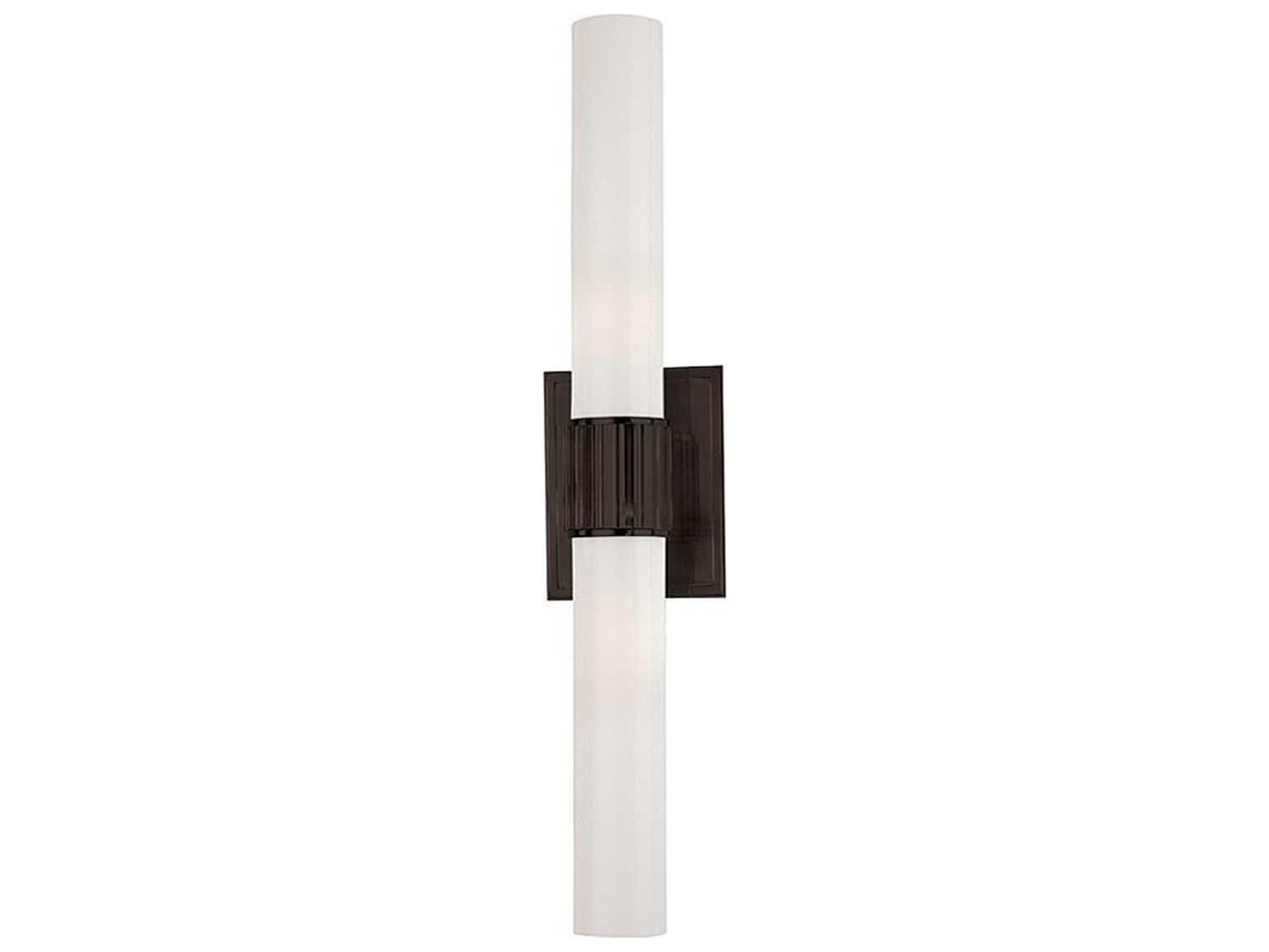 Fulton 2-Light Old Bronze Off White Glass Wall Sconce