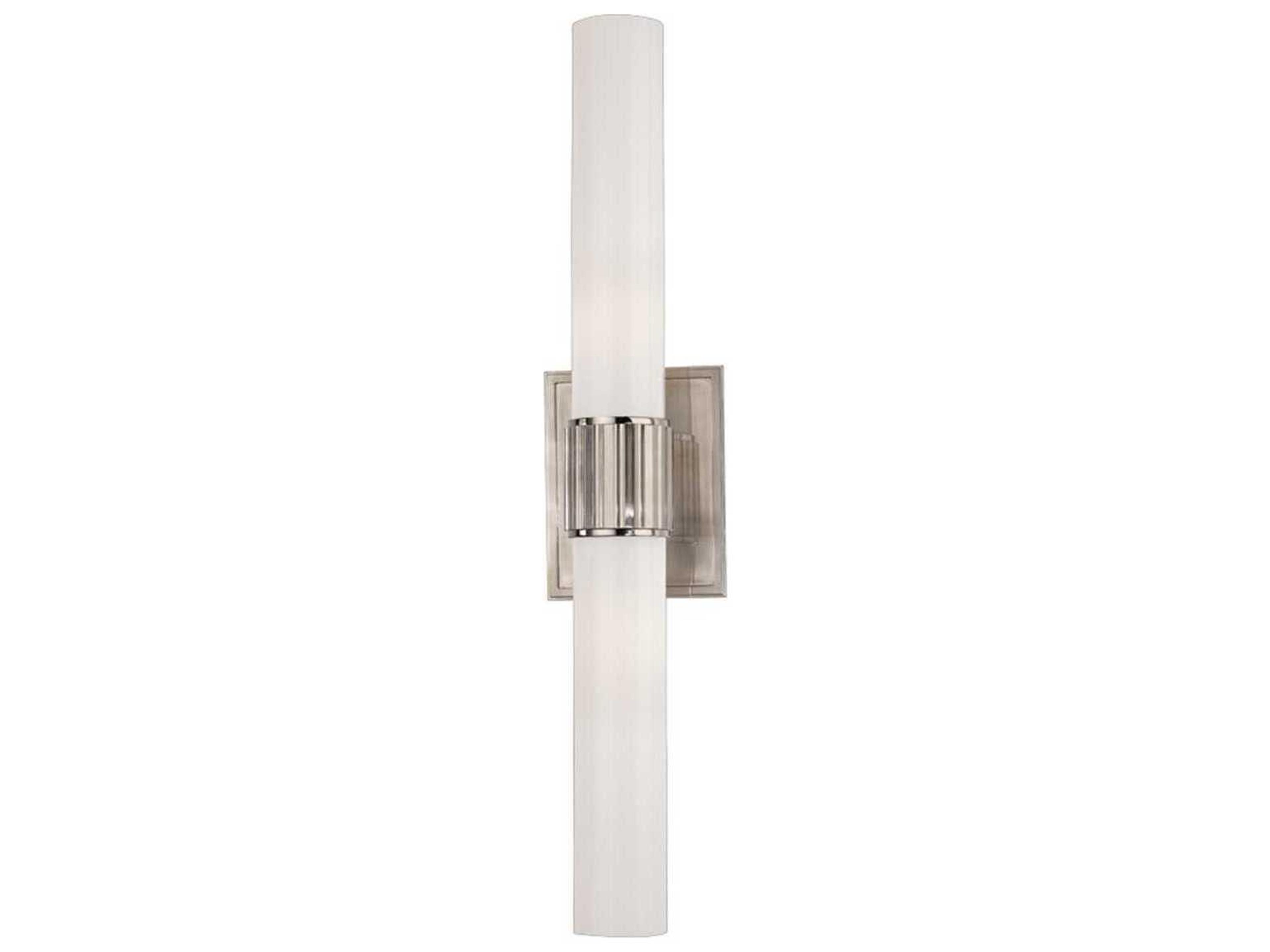 Fulton 2-Light Satin Nickel Off White Glass Wall Sconce