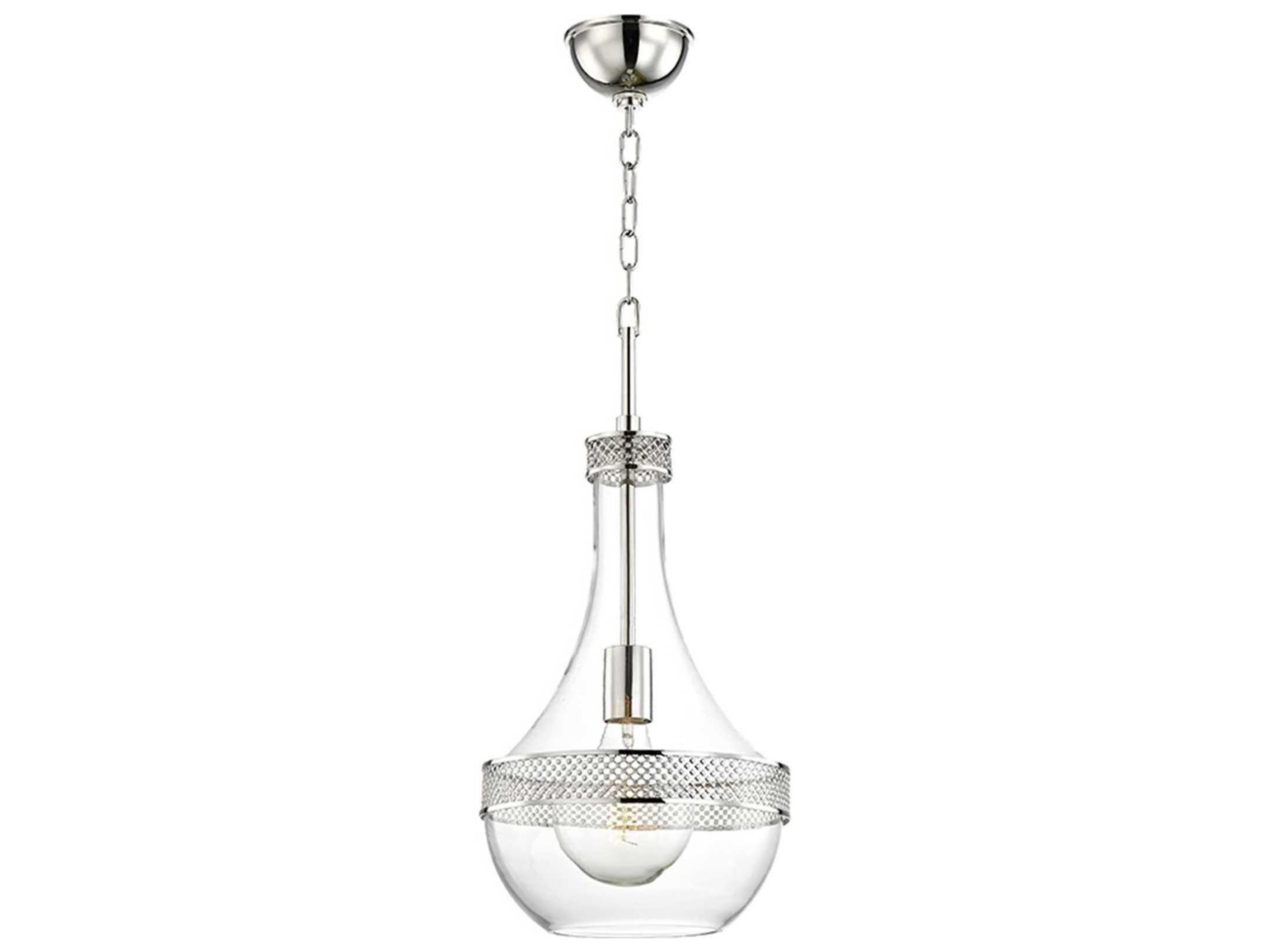 Hagen 1-Light Polished Nickel Clear Glass Mini Pendant