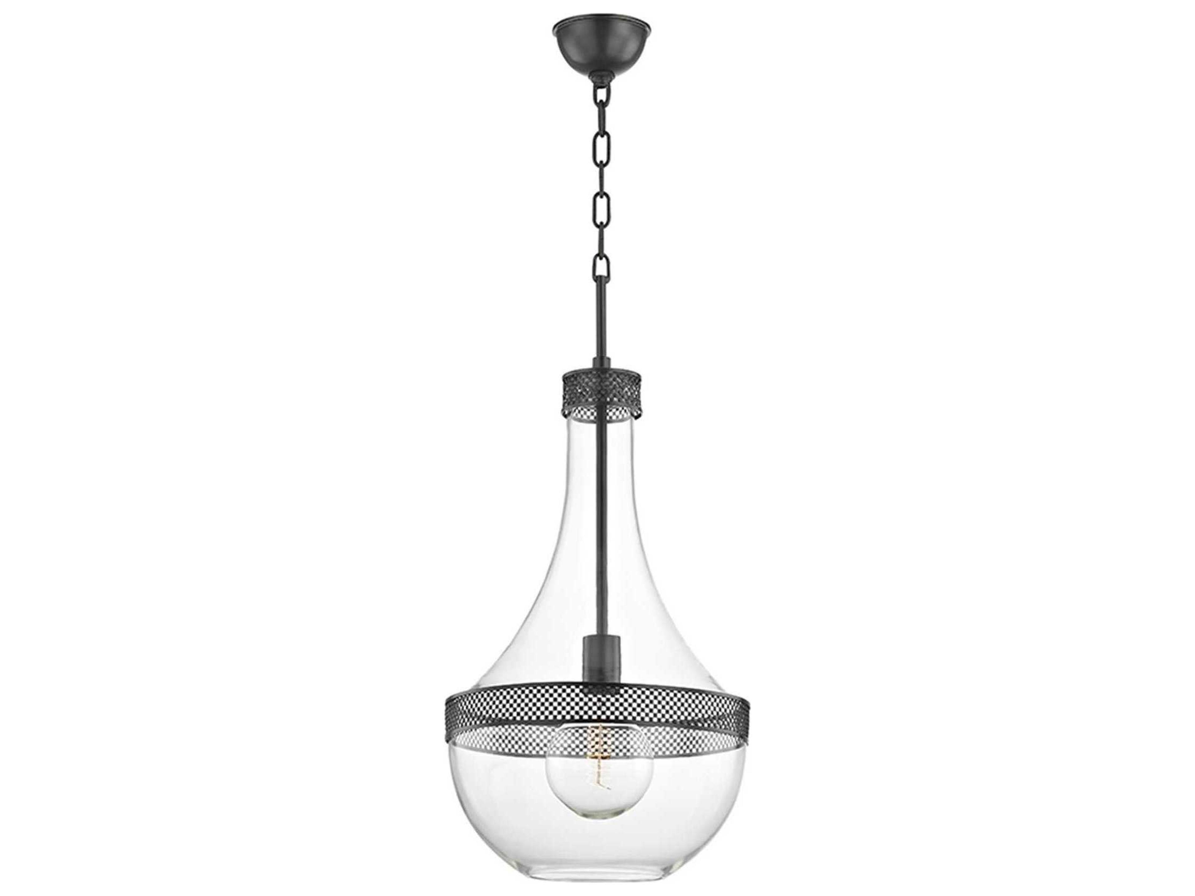 Hagen 1-Light Old Bronze Clear Glass Pendant