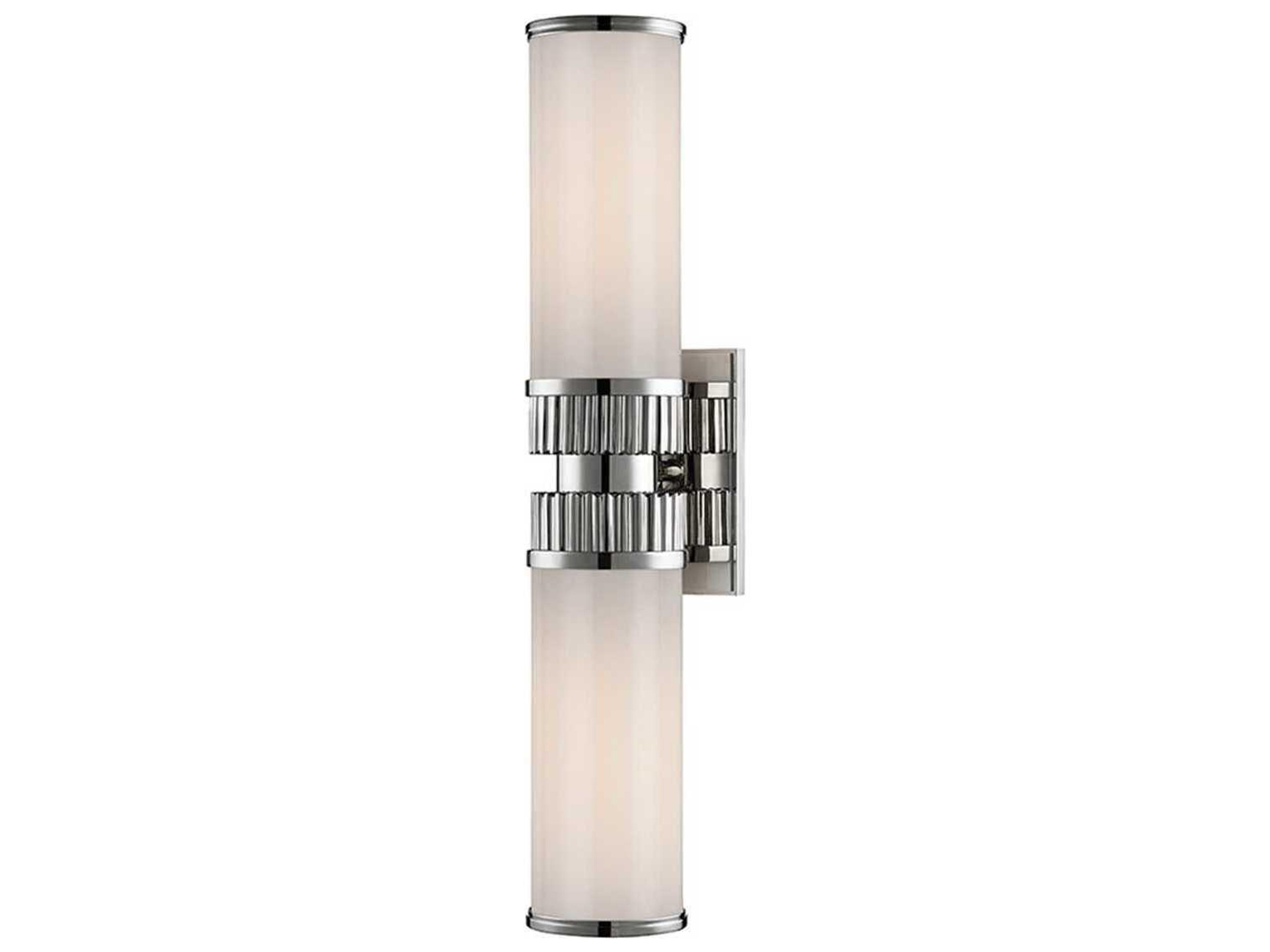 Harper 2-Light Polished Nickel Off White Glass Wall Sconce