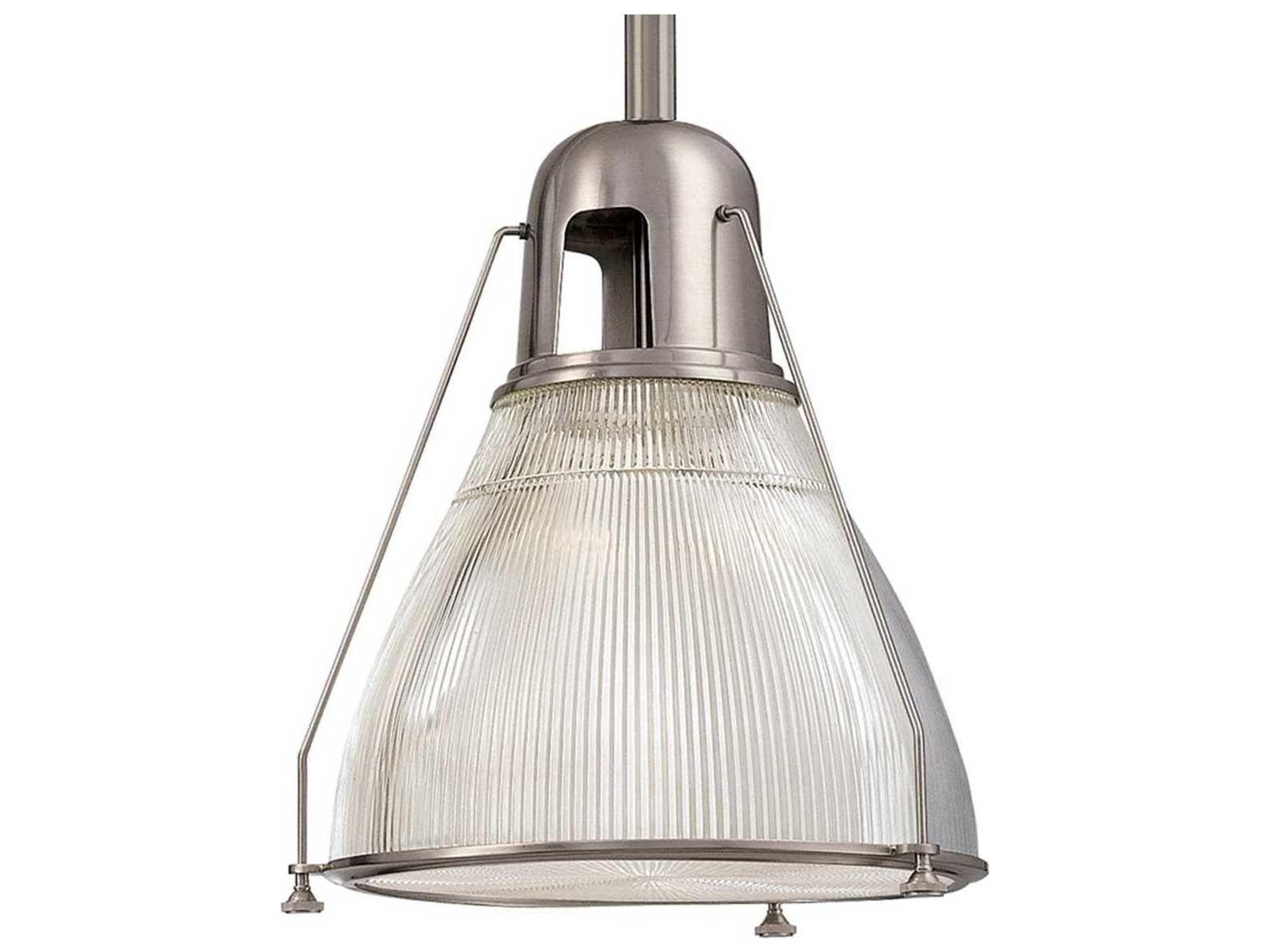 Haverhill 1-Light Satin Nickel Clear Glass Bell Mini Pendant