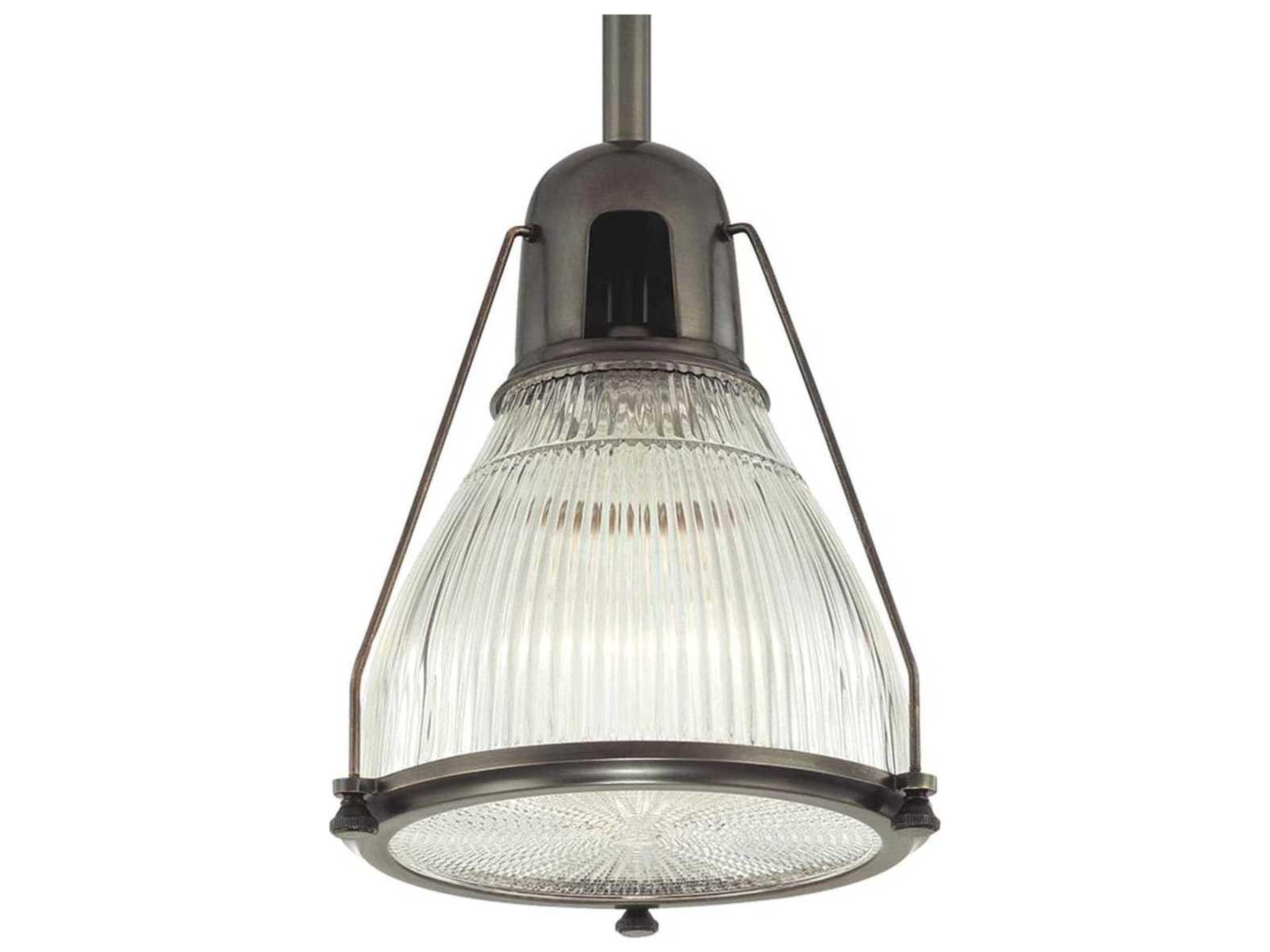 Haverhill 1-Light Old Bronze Clear Glass Bell Mini Pendant