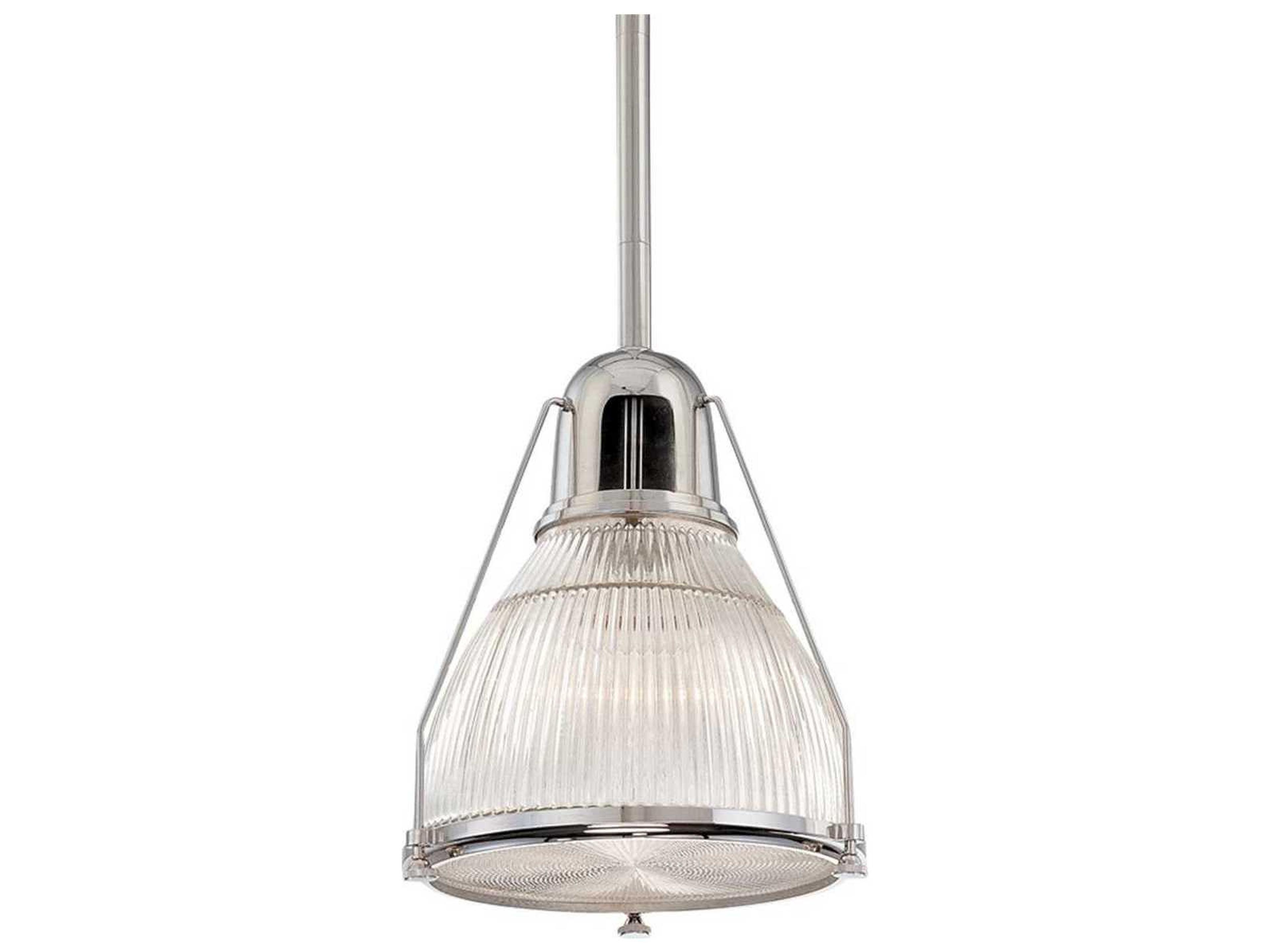 Haverhill 1-Light Polished Nickel Clear Glass Bell Mini Pendant