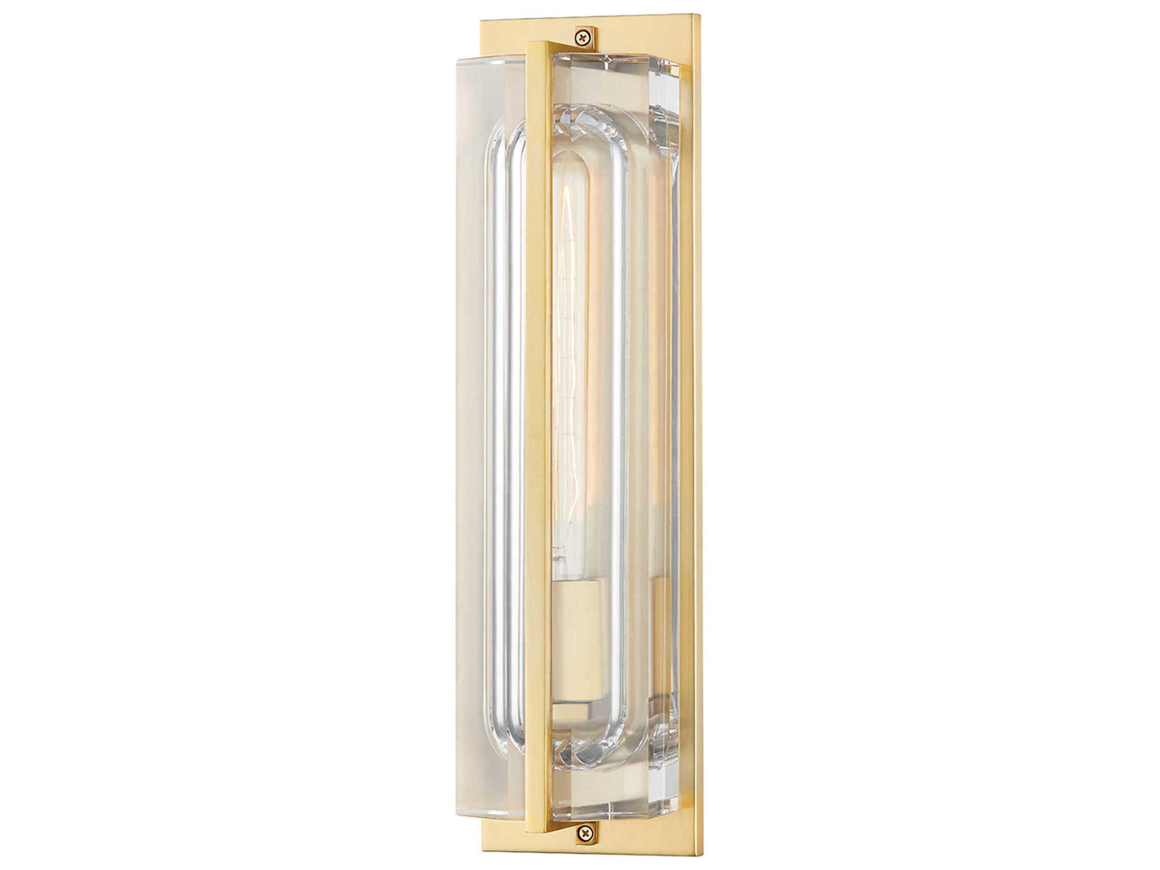 Hawkins 1-Light Aged Brass Glass Wall Sconce