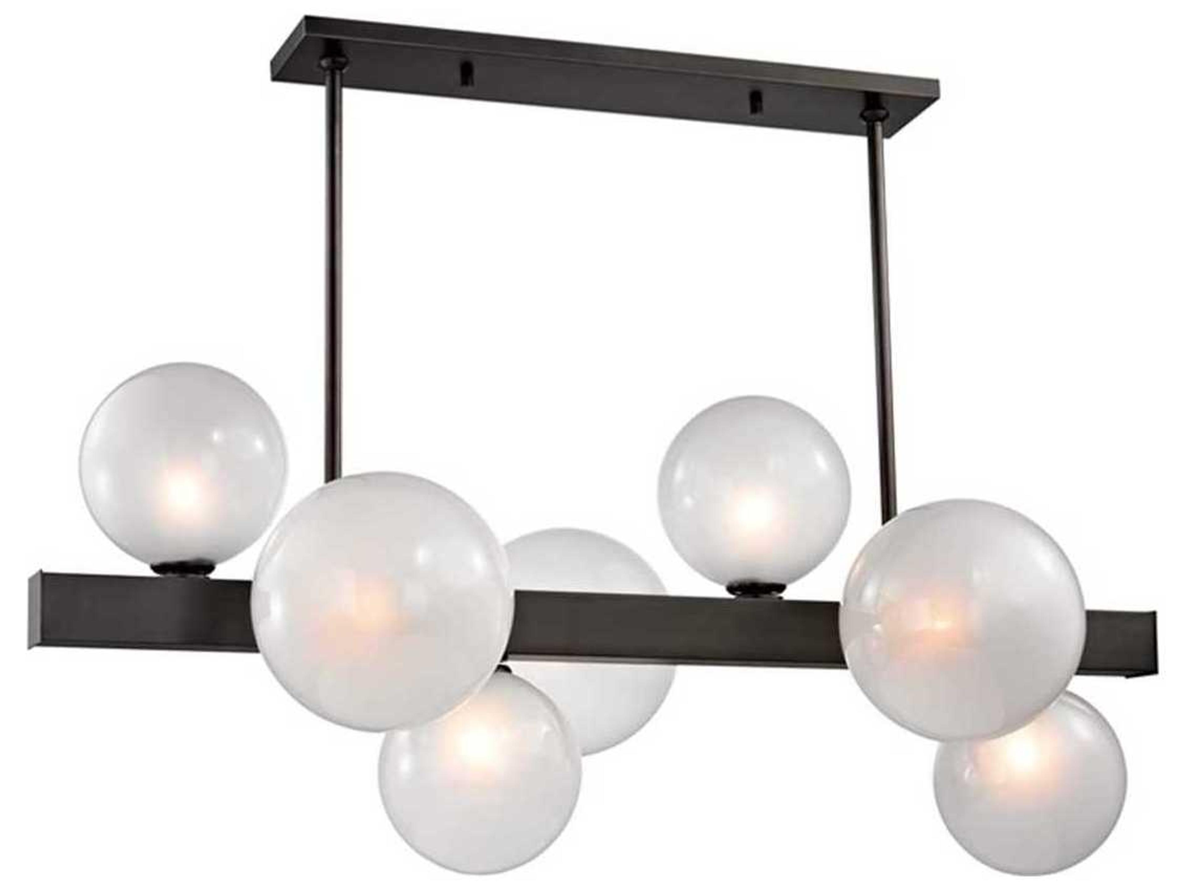 Hinsdale 7-Light Old Bronze Clear Glass Globe Linear Island Pendant