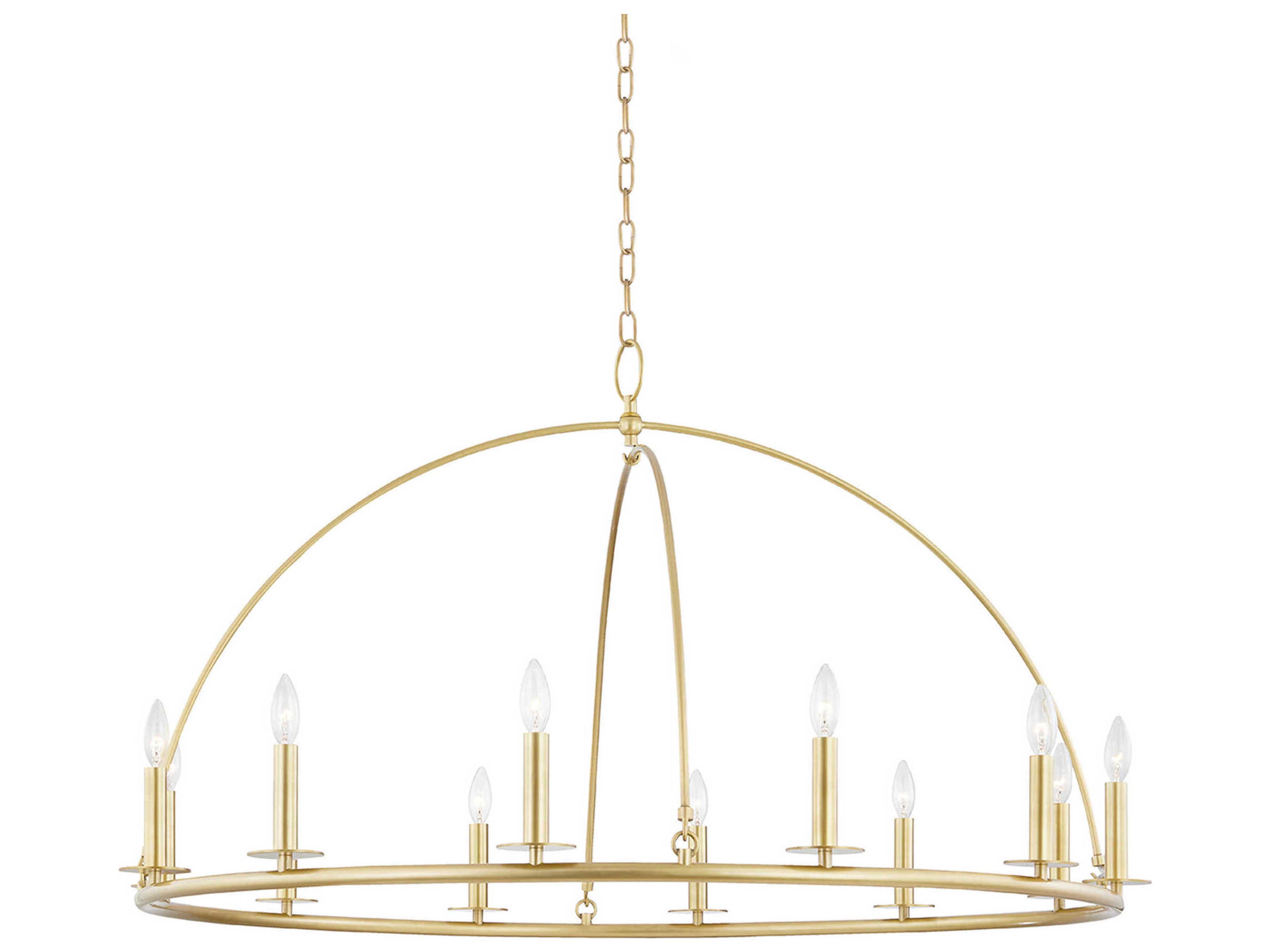 Howell 12-Light Aged Brass LED Candelabra Round Tiered Chandelier