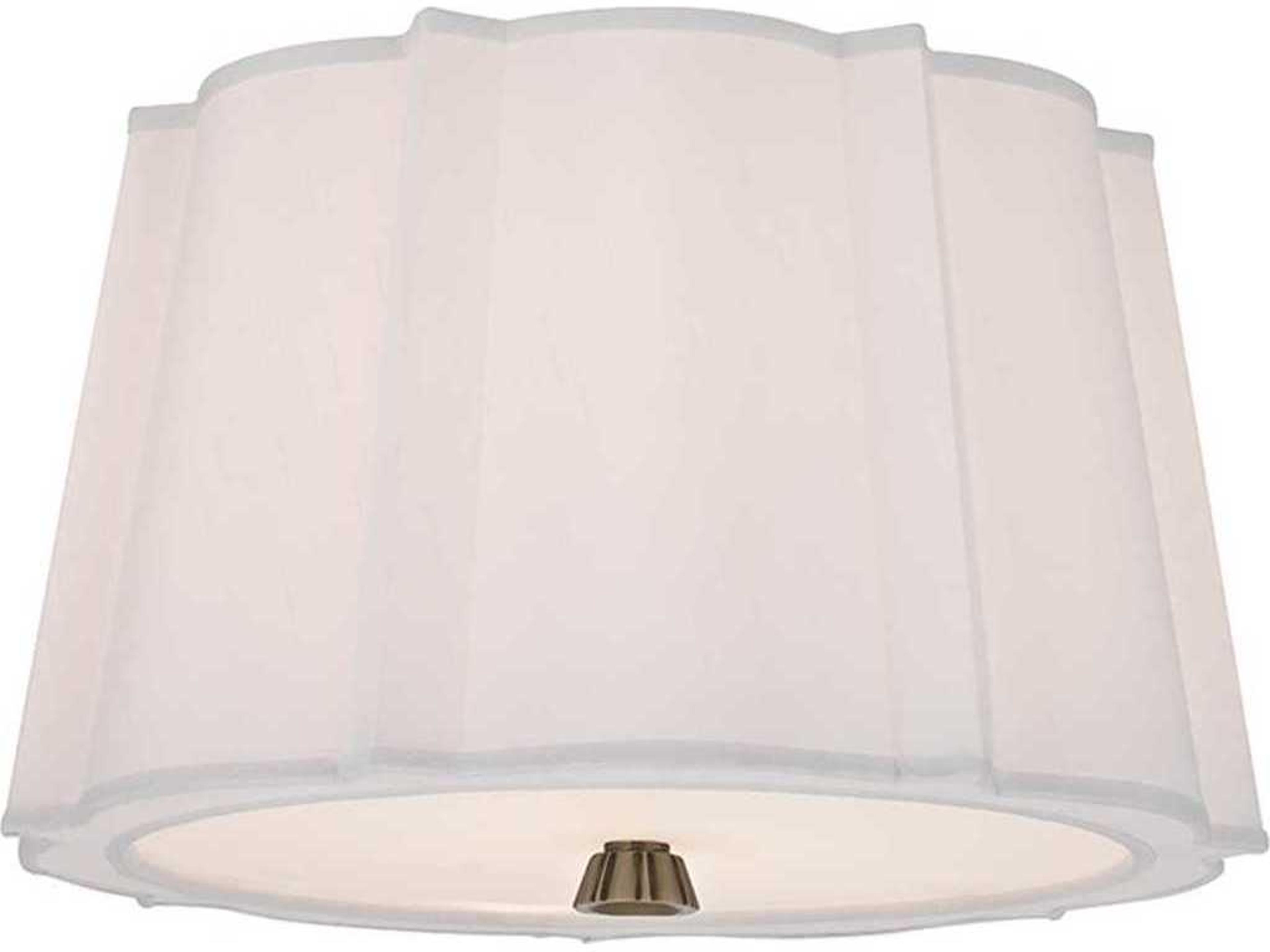 Hudson Valley Humphrey 2-Light Aged Brass White Drum Flush Mount