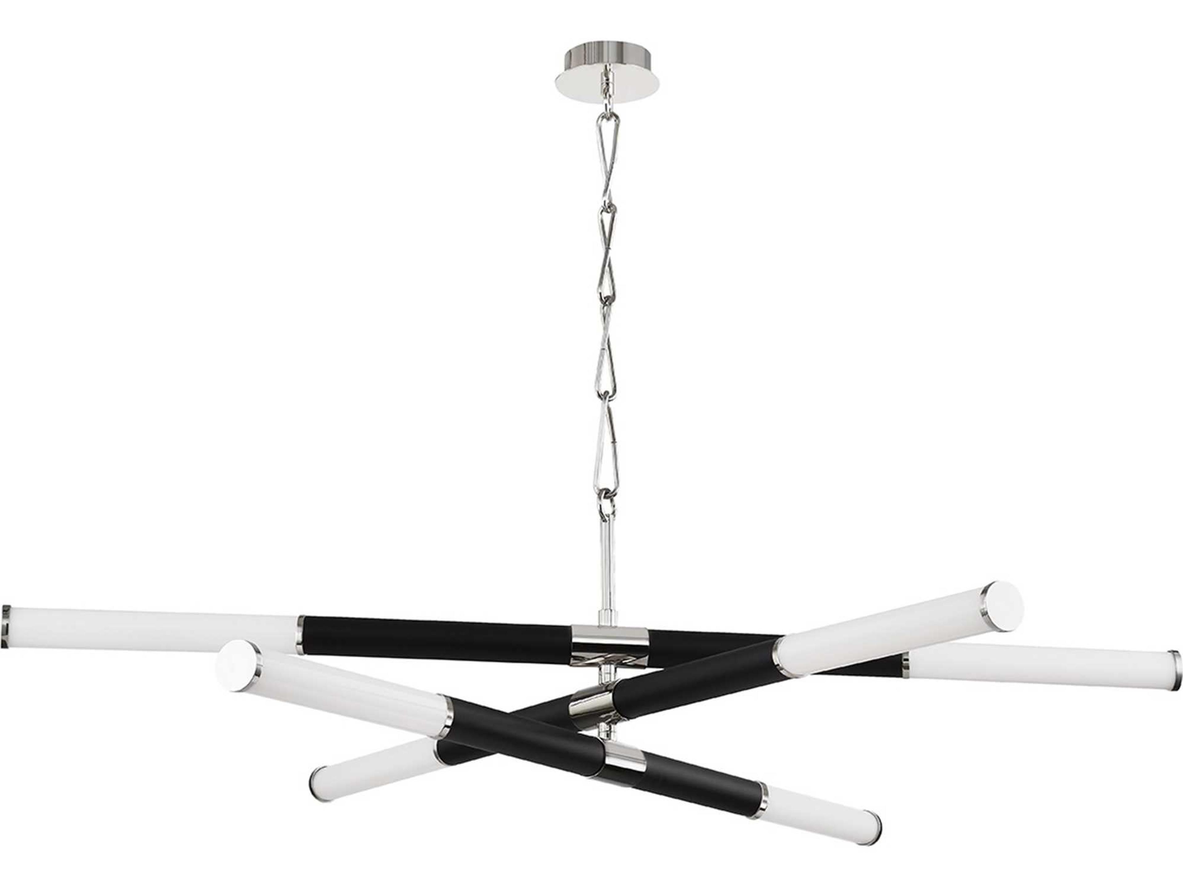 Hudson Valley Huntington 6-Light Polished Nickel Black LED Cylinder Linear Island Pendant