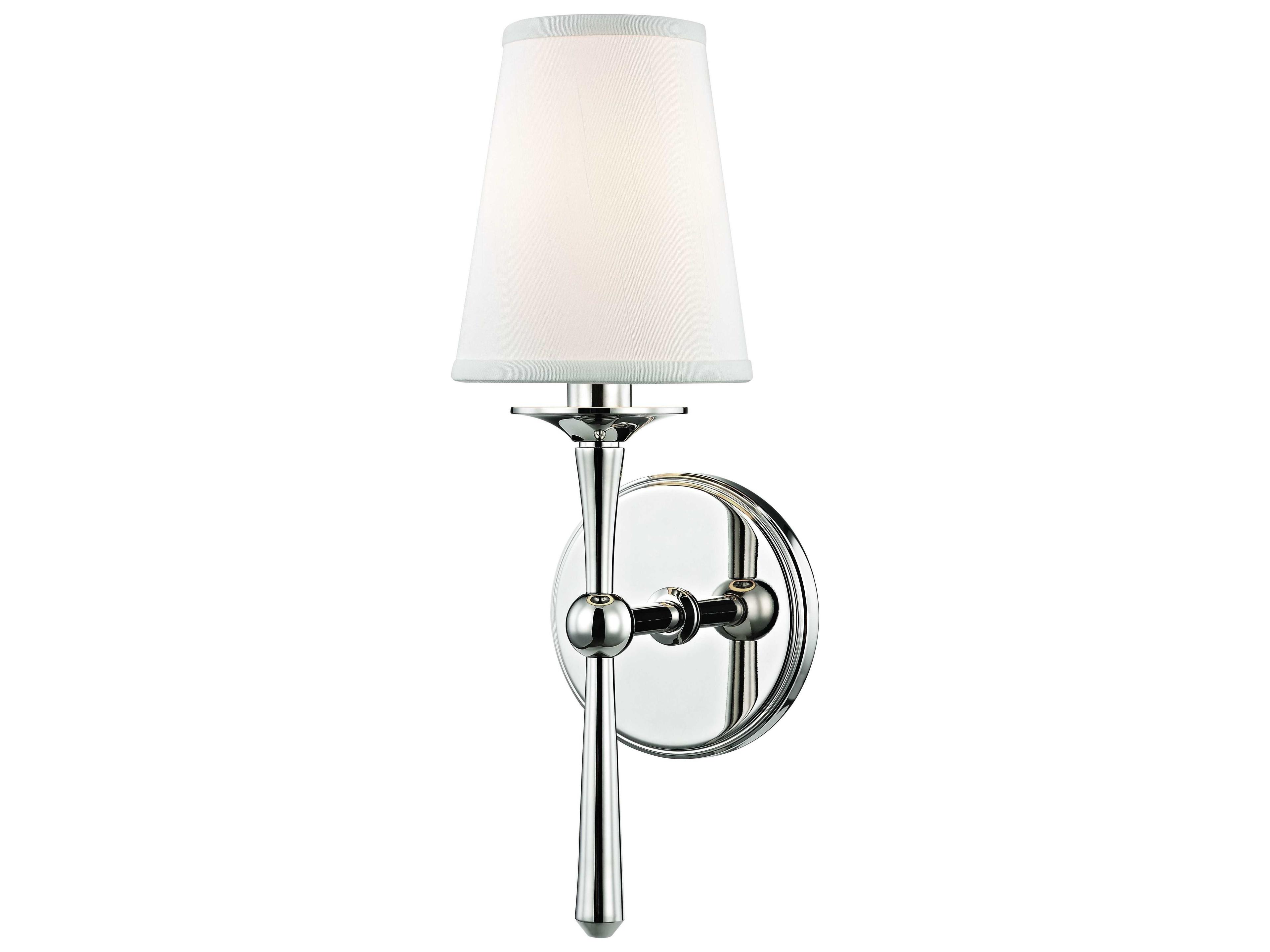 Islip 1-Light Polished Nickel White Wall Sconce