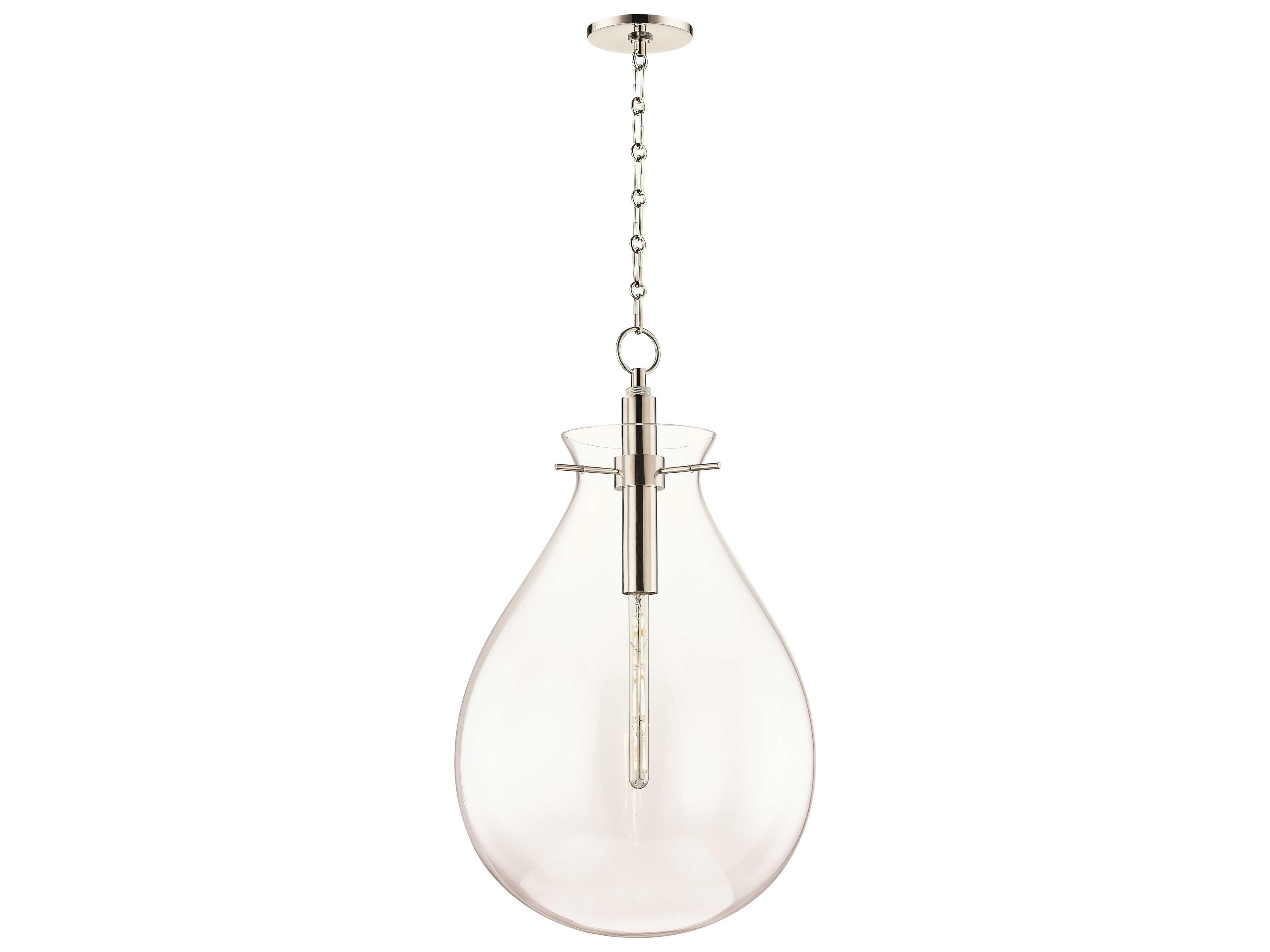 Lighting Ivy Pendant Light Polished Nickel Clear Glass