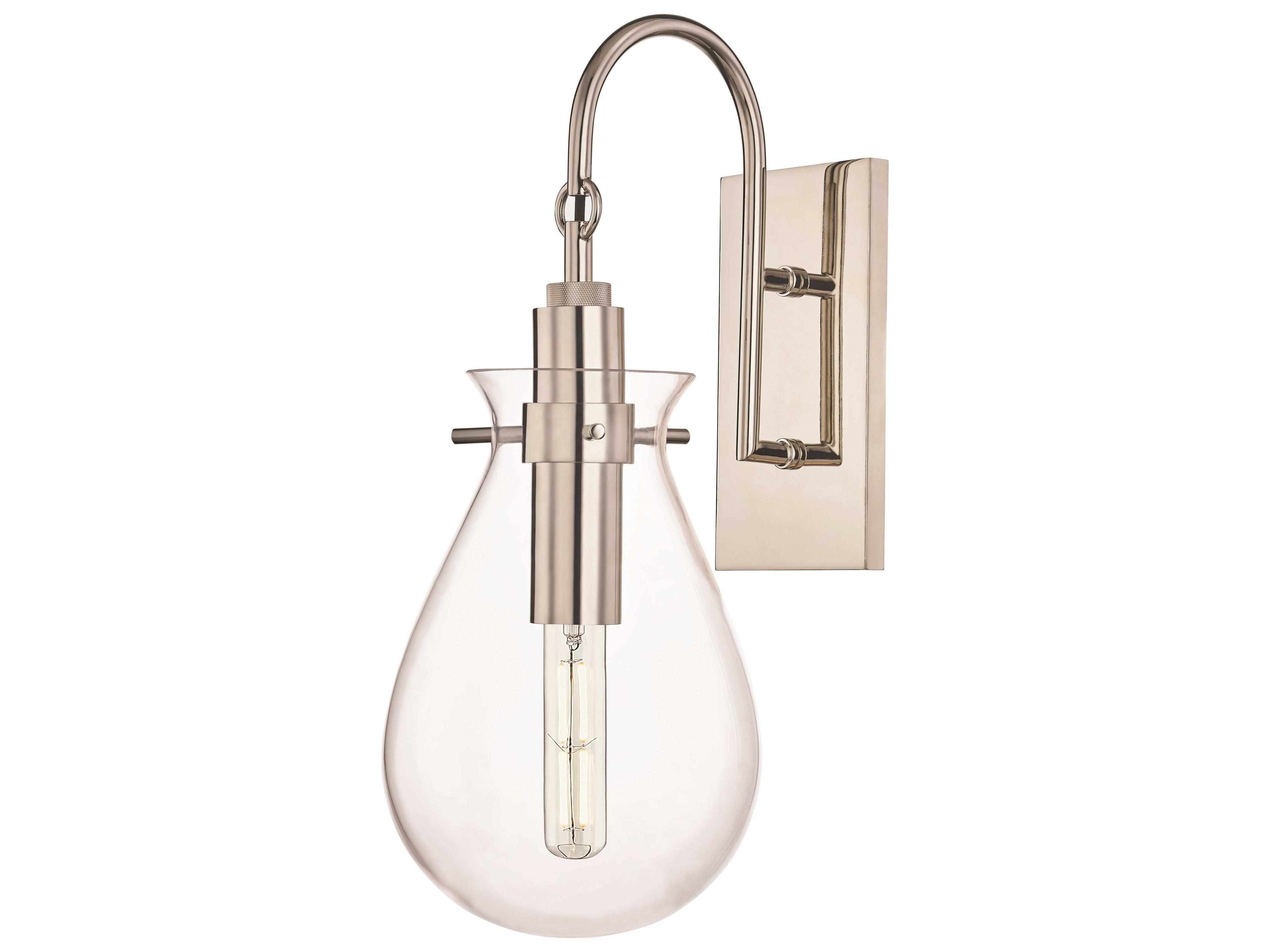 Hudson Valley Ivy 1-Light Polished Nickel Clear Glass LED Wall Sconce