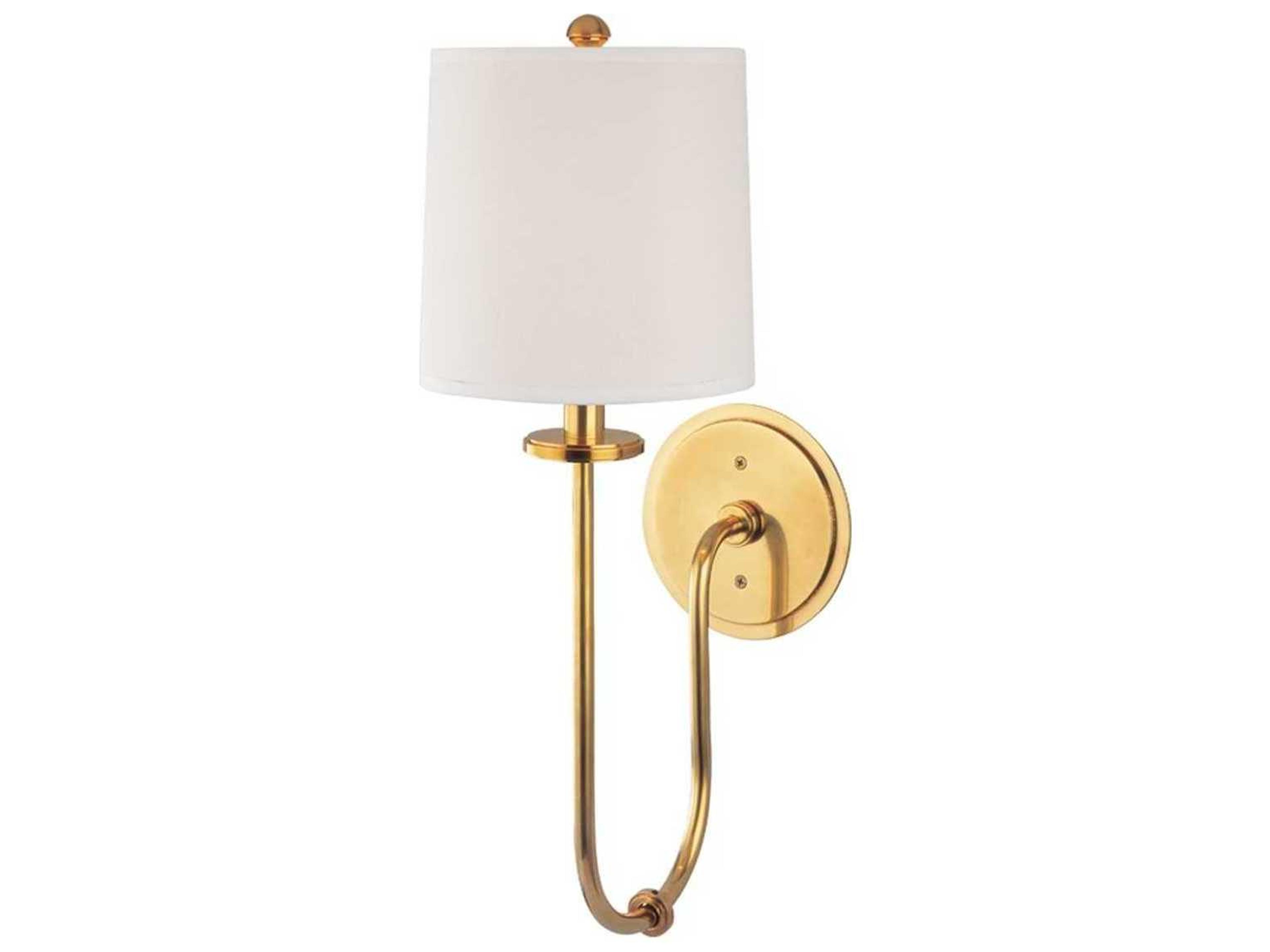 Jericho 1-Light Aged Brass Off White Wall Sconce