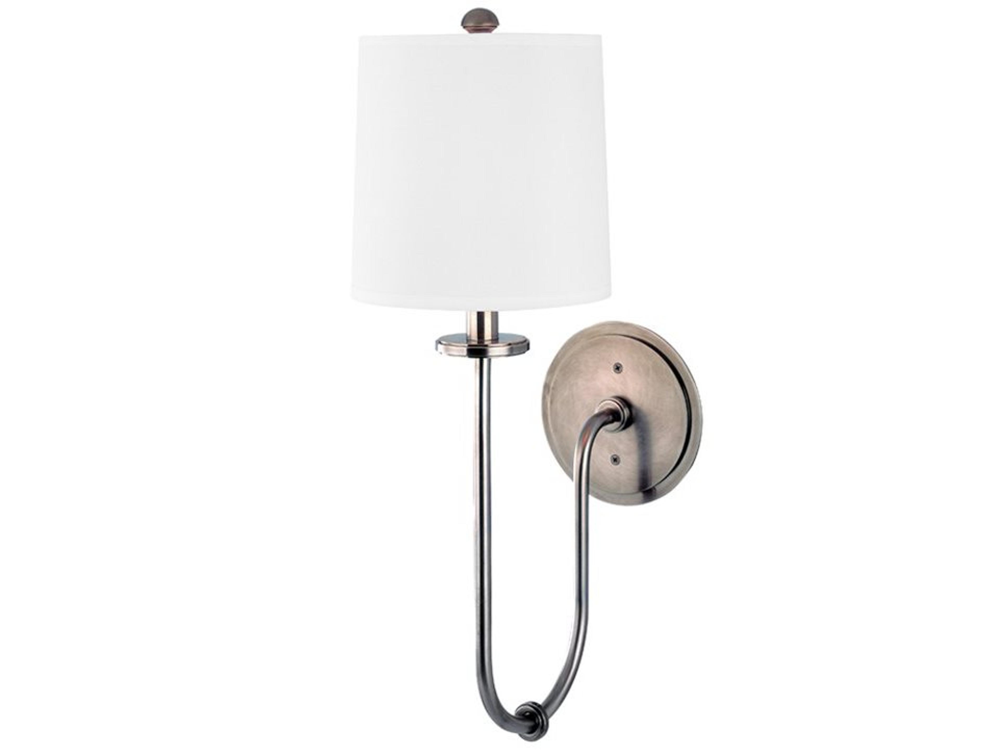 Jericho 1-Light Historic Nickel Off White Wall Sconce