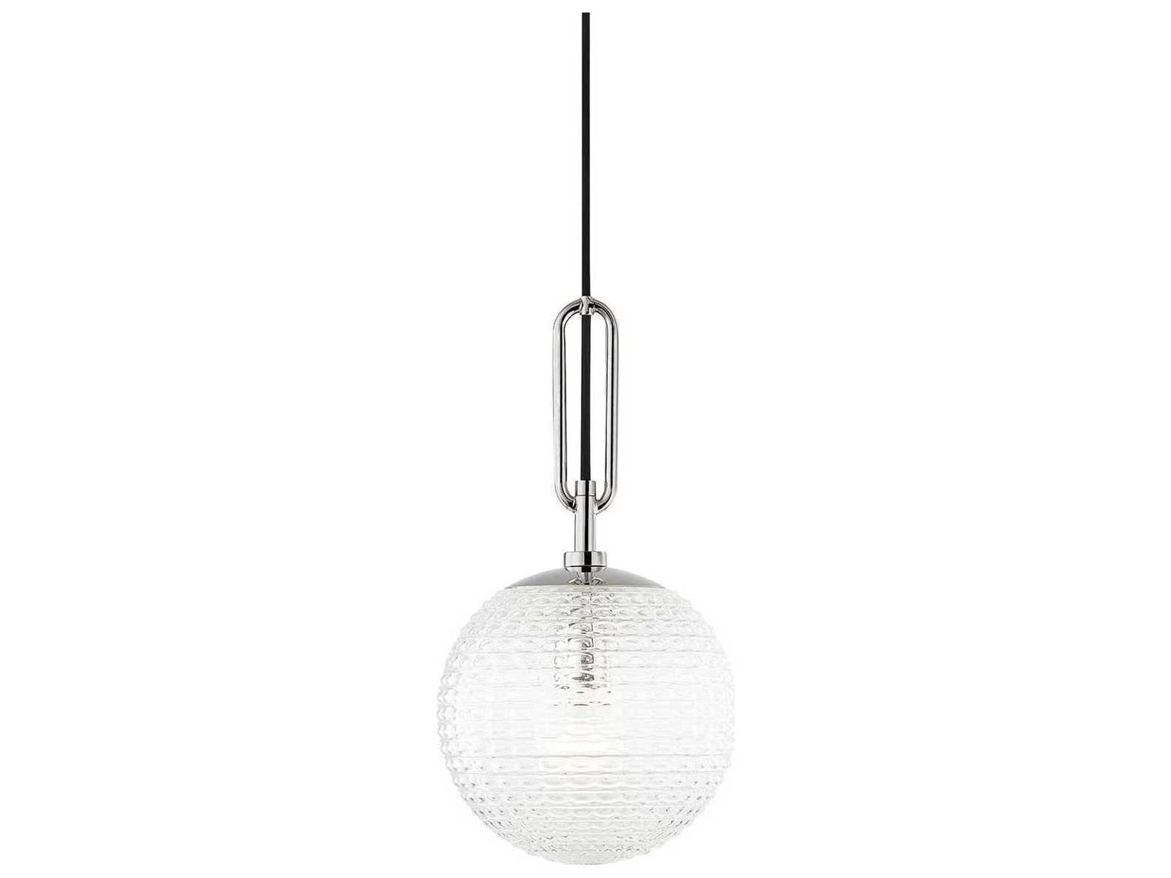 Jewett 1-Light Polished Nickel Glass Globe Round Mini Pendant