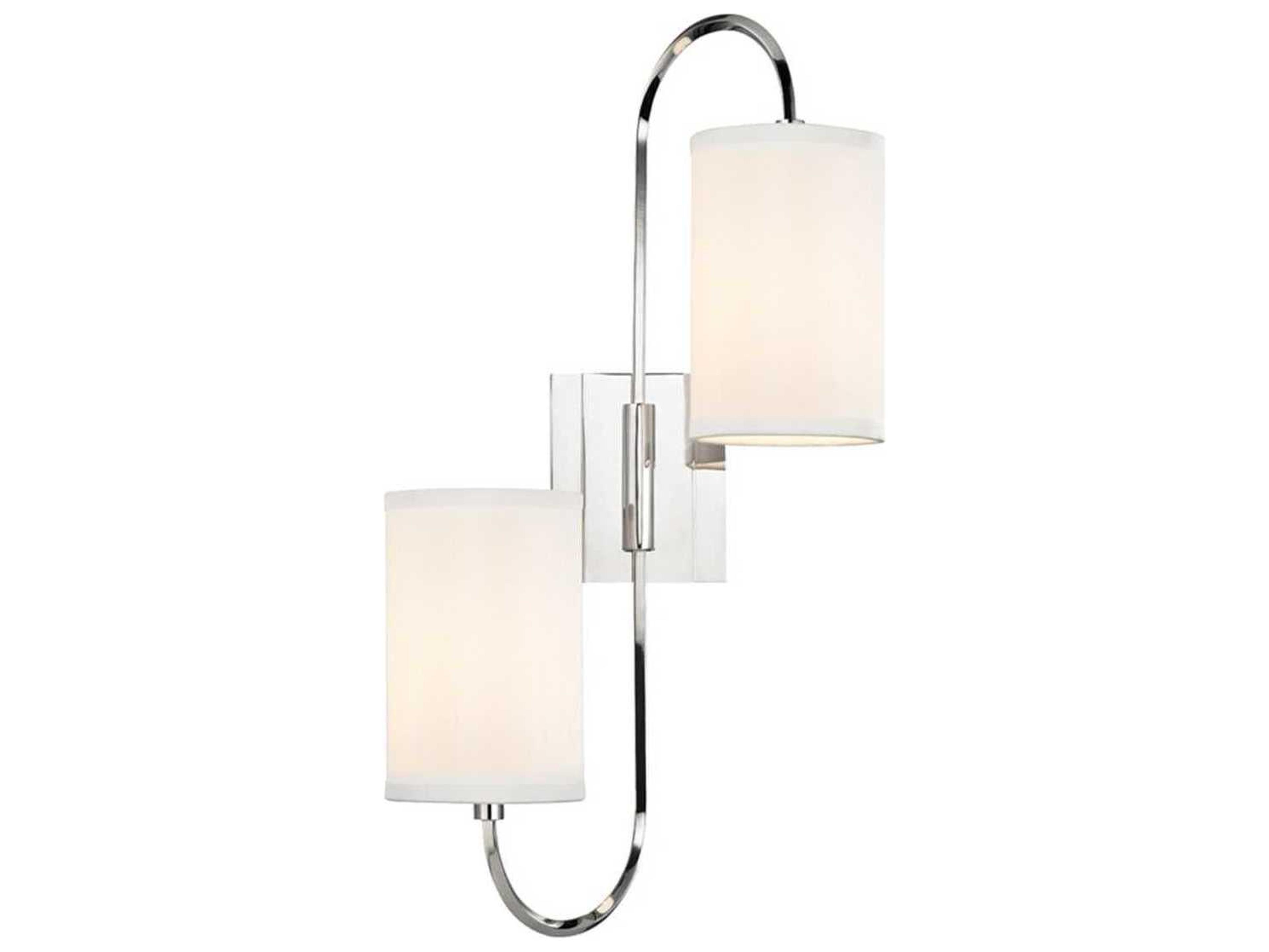 Junius 2-Light Polished Nickel White Glass Wall Sconce