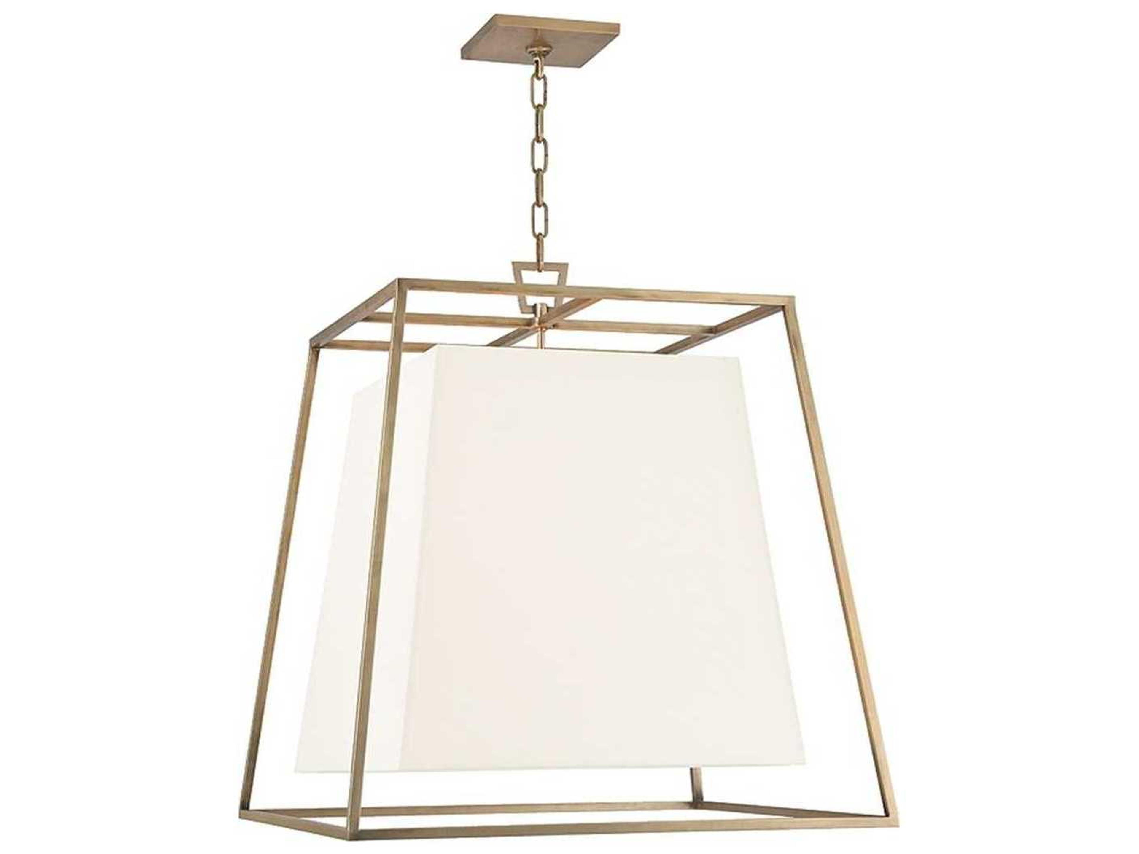 Kyle 6-Light Aged Brass White Empire Pendant