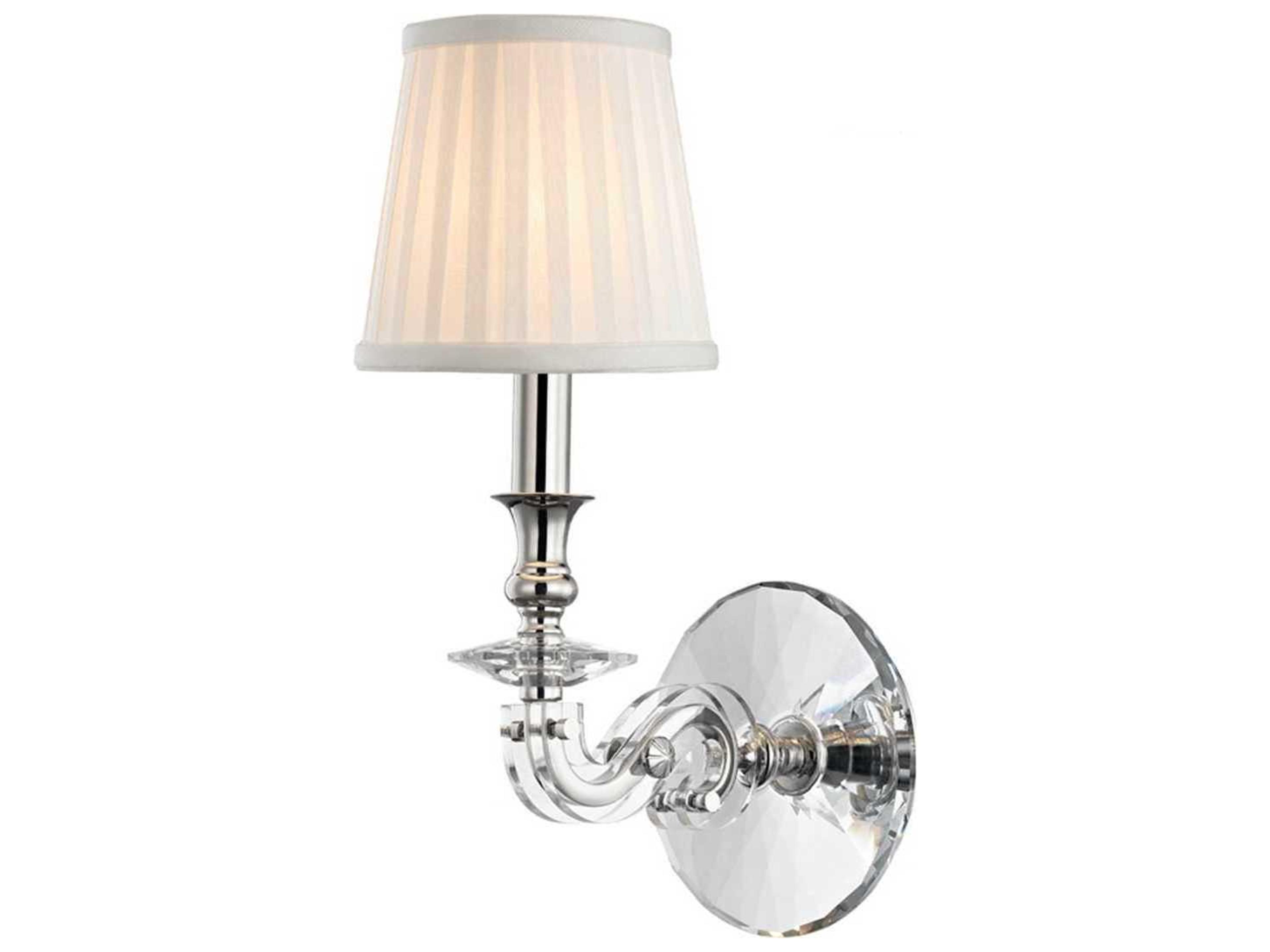 Lapeer 1-Light Polished Nickel White Crystal Wall Sconce