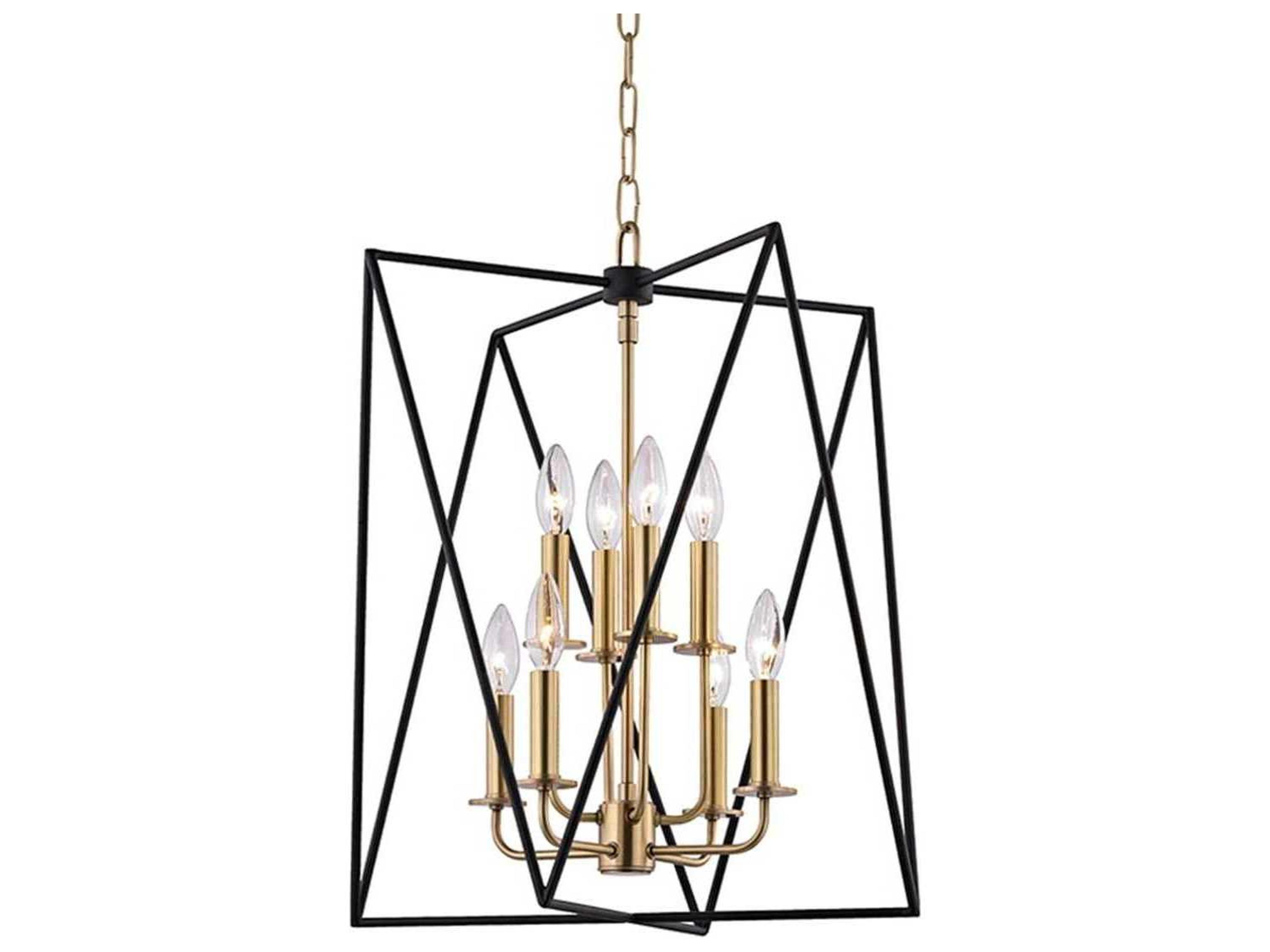 Laszlo 8-Light Aged Brass Candelabra Tiered Chandelier