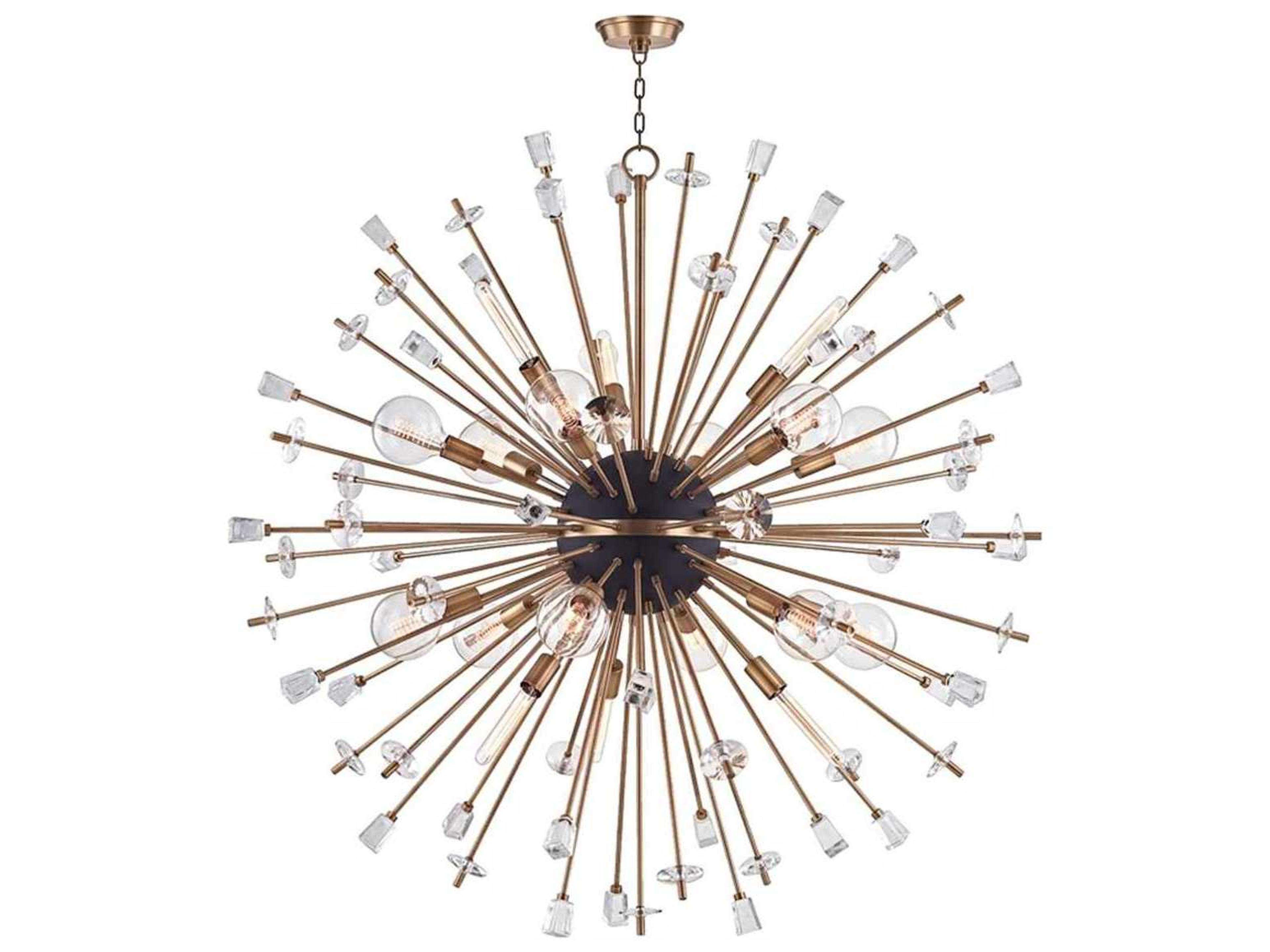 Liberty 6-Light Aged Brass Crystal Sputnik Pendant