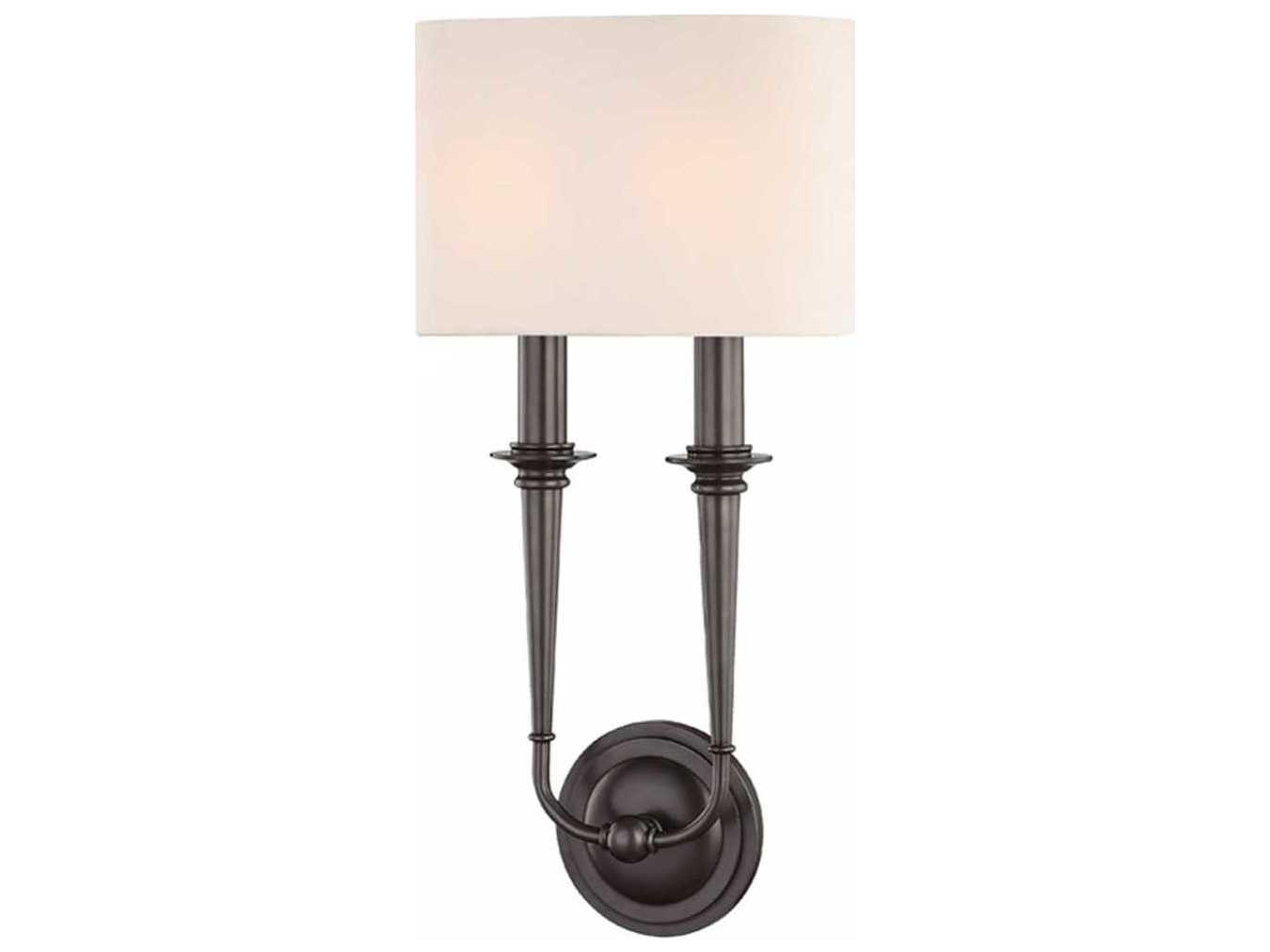 Lourdes 2-Light Old Bronze Off White Wall Sconce
