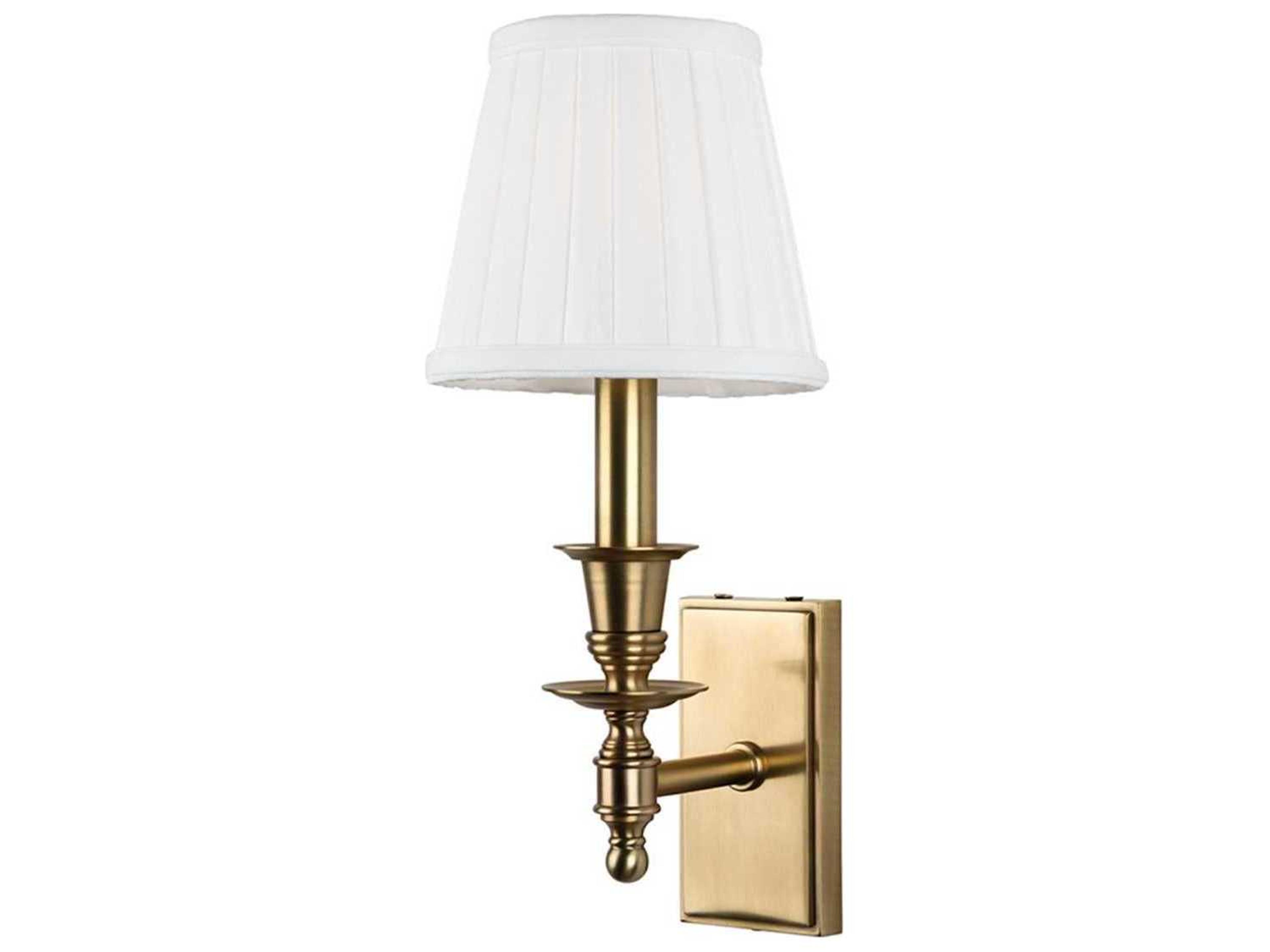 Ludlow 1-Light Aged Brass Off White Wall Sconce