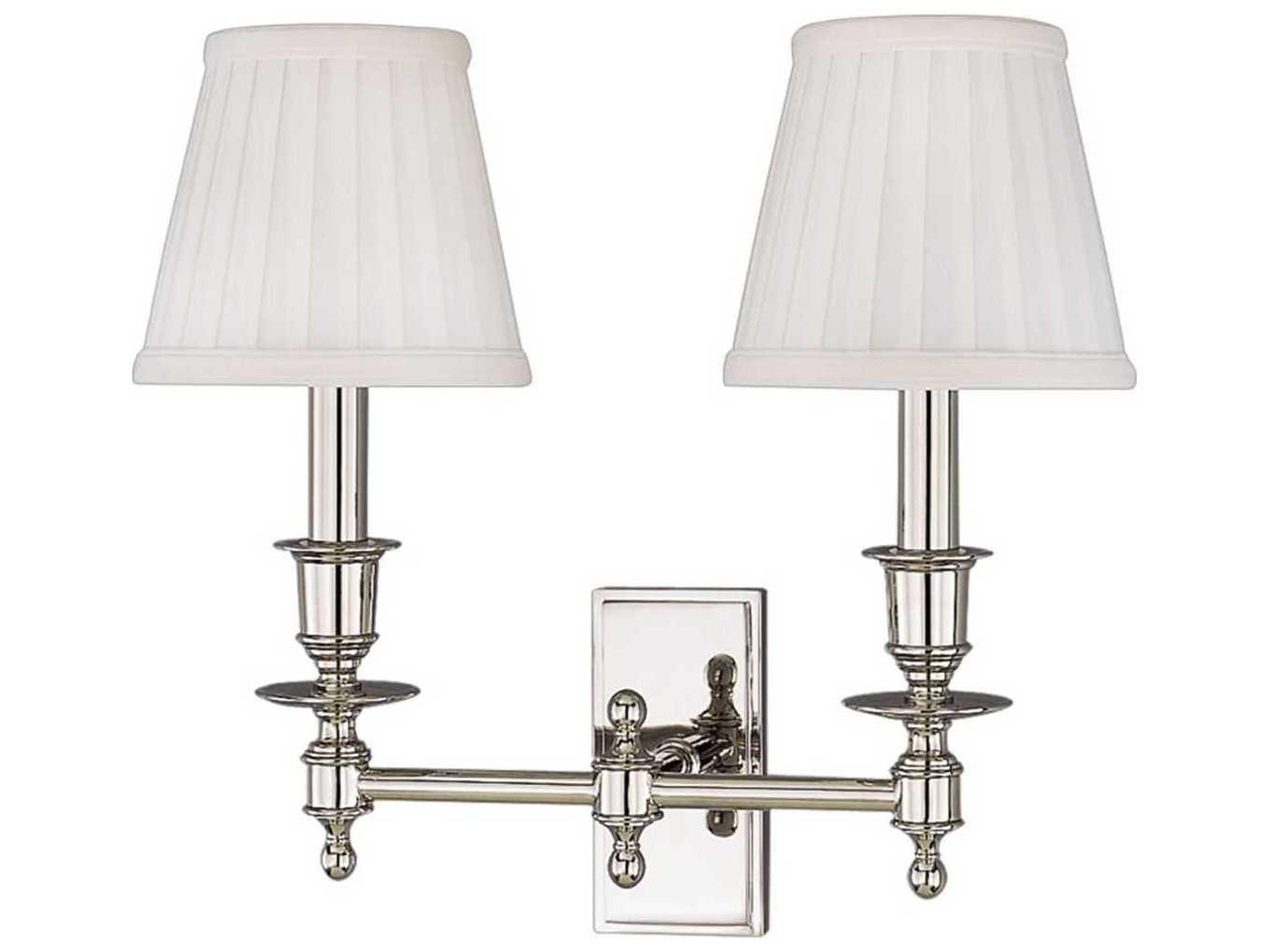 Ludlow Two Light Wall Sconce Polished Nickel