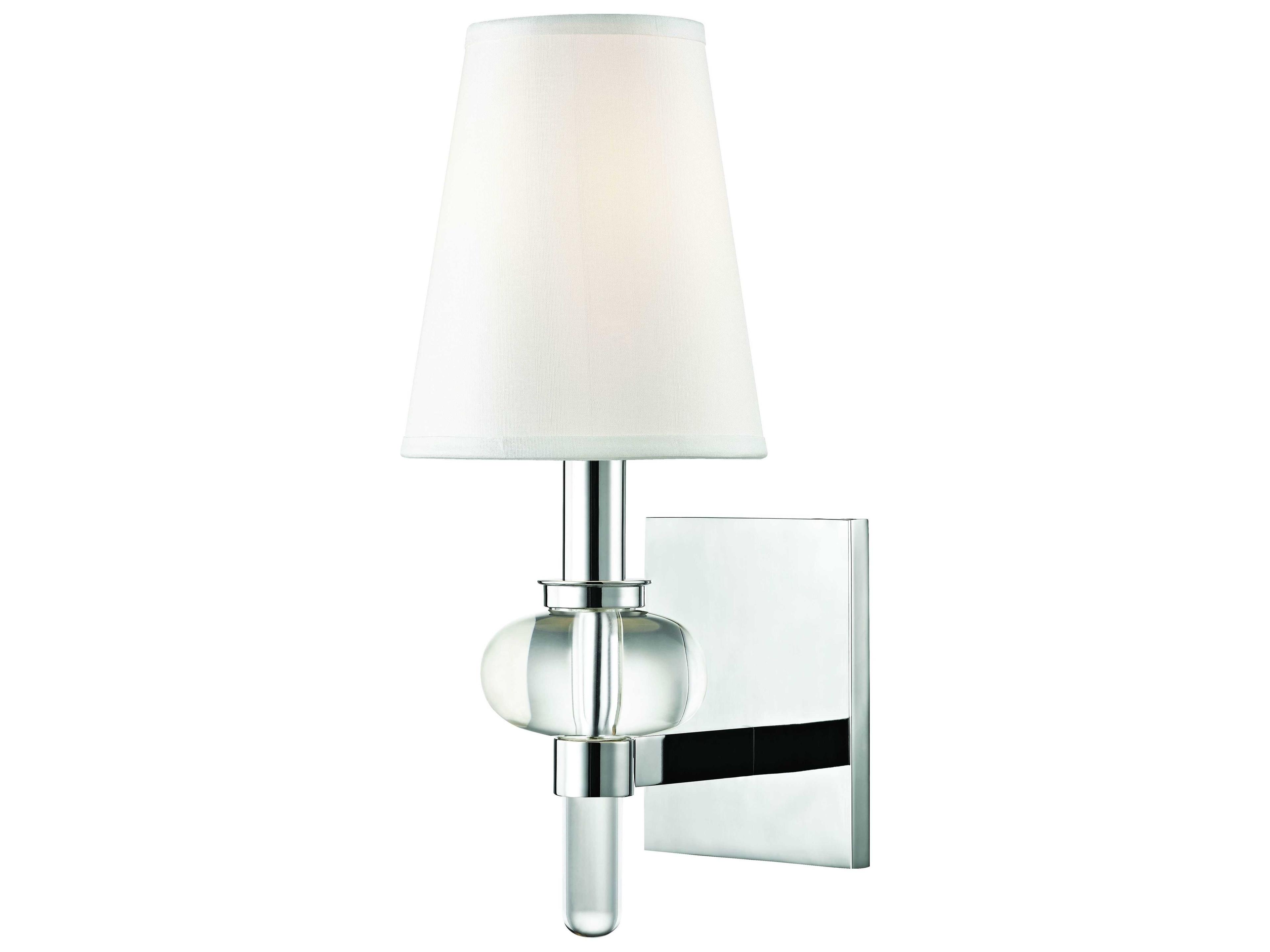 Luna 1-Light Polished Chrome White Crystal Wall Sconce