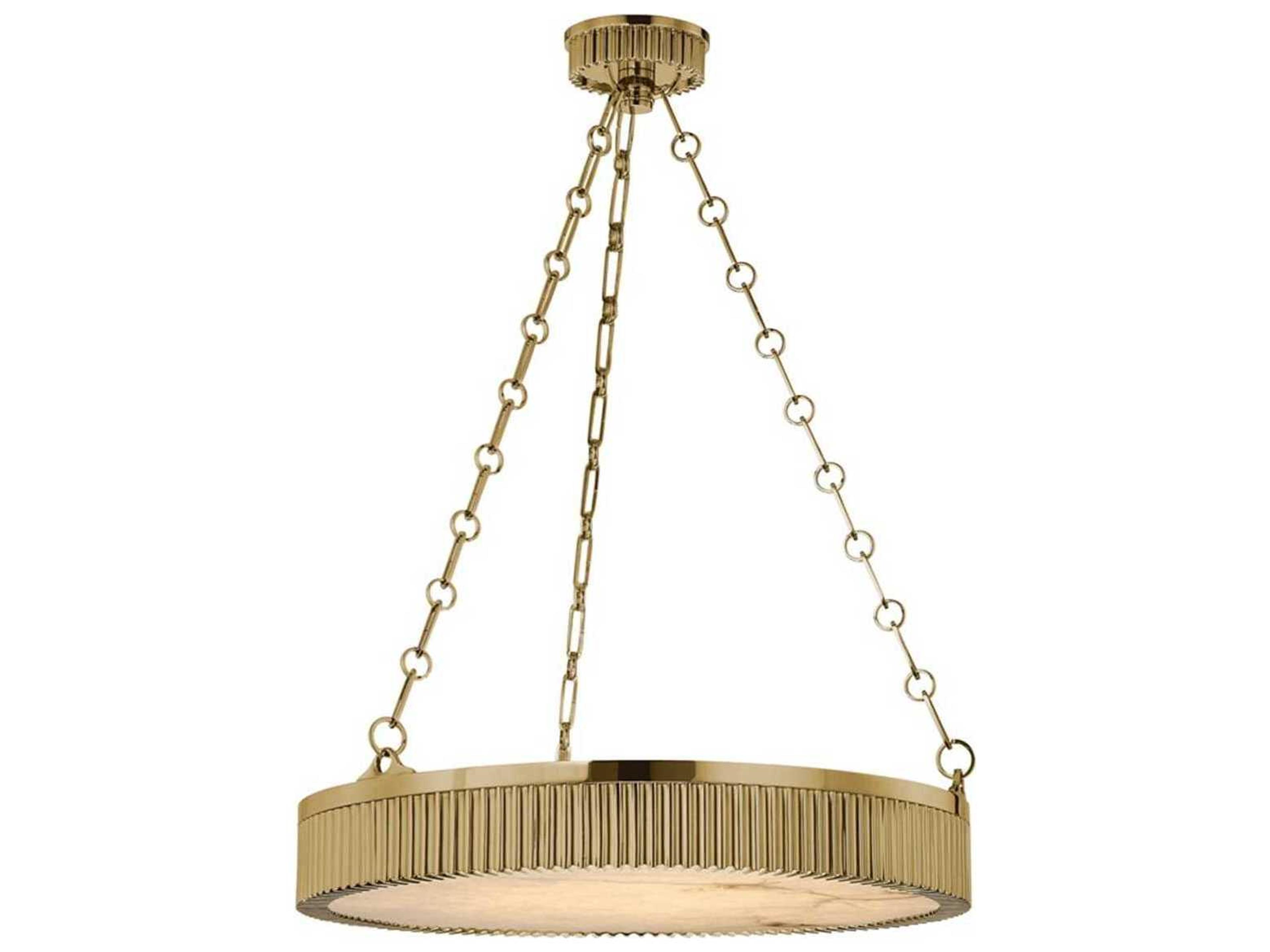 Lynden Drum Pendant Light in Aged Brass
