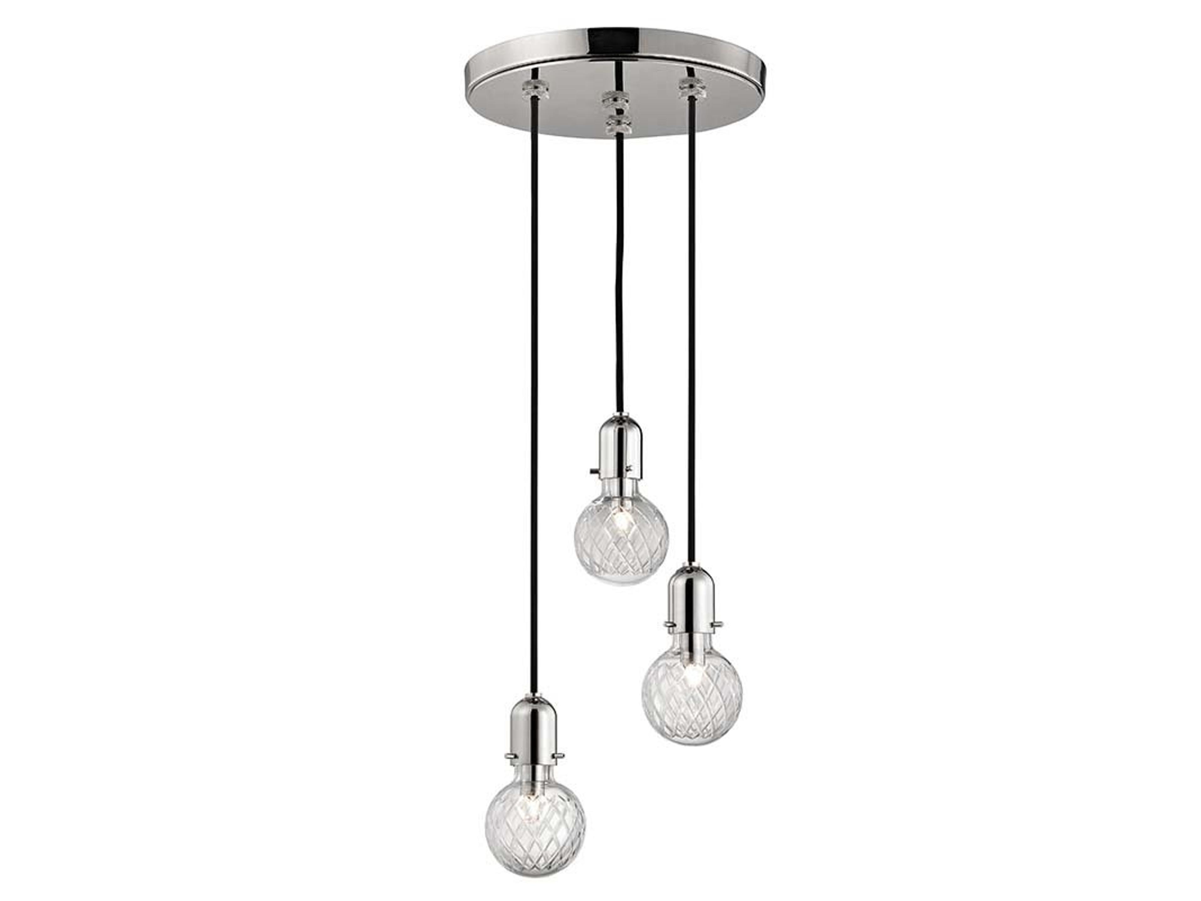 Marlow 3-Light Polished Nickel Clear Glass Round Mini Pendant
