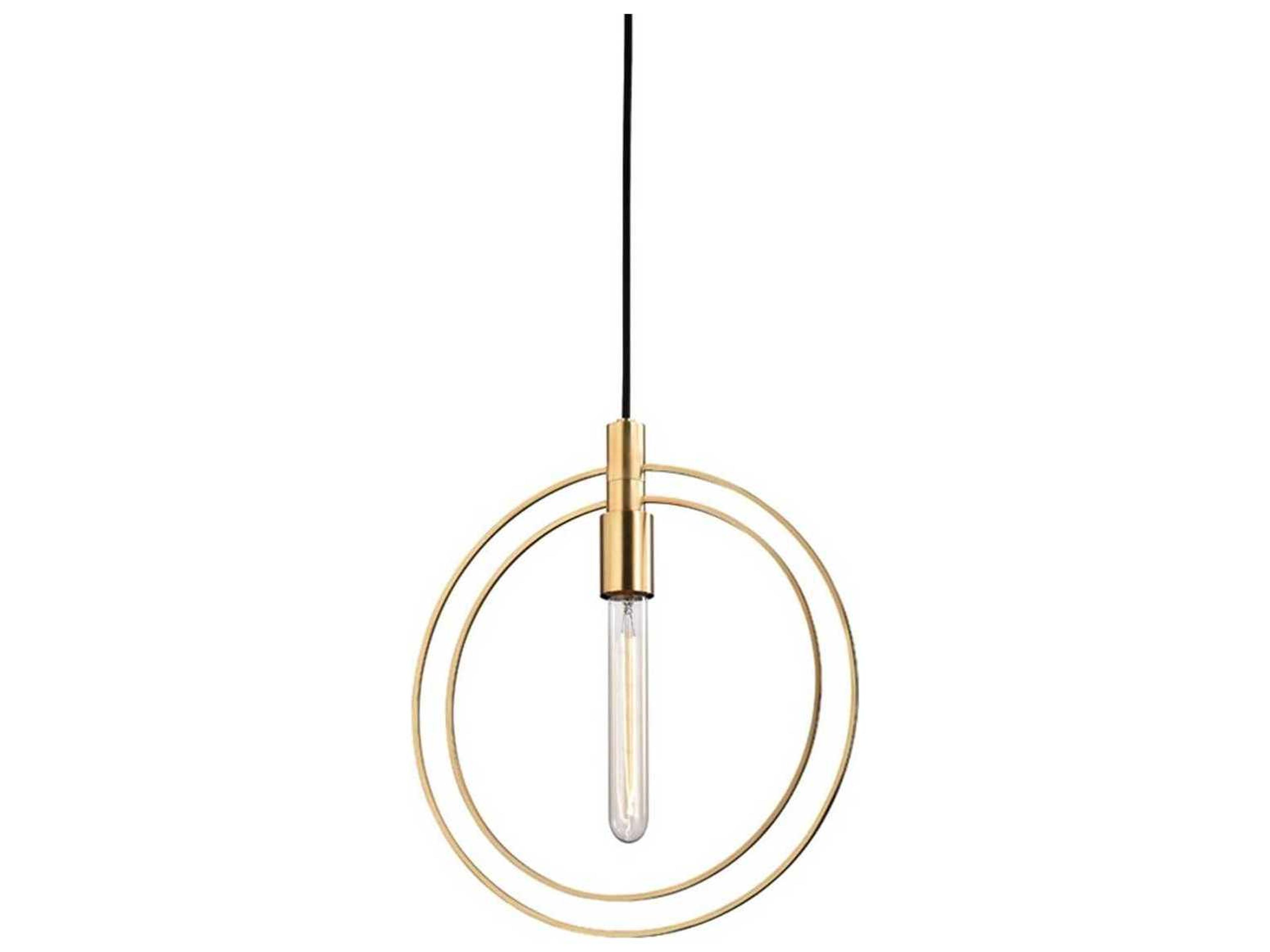 Masonville 1-Light Aged Brass Round Pendant
